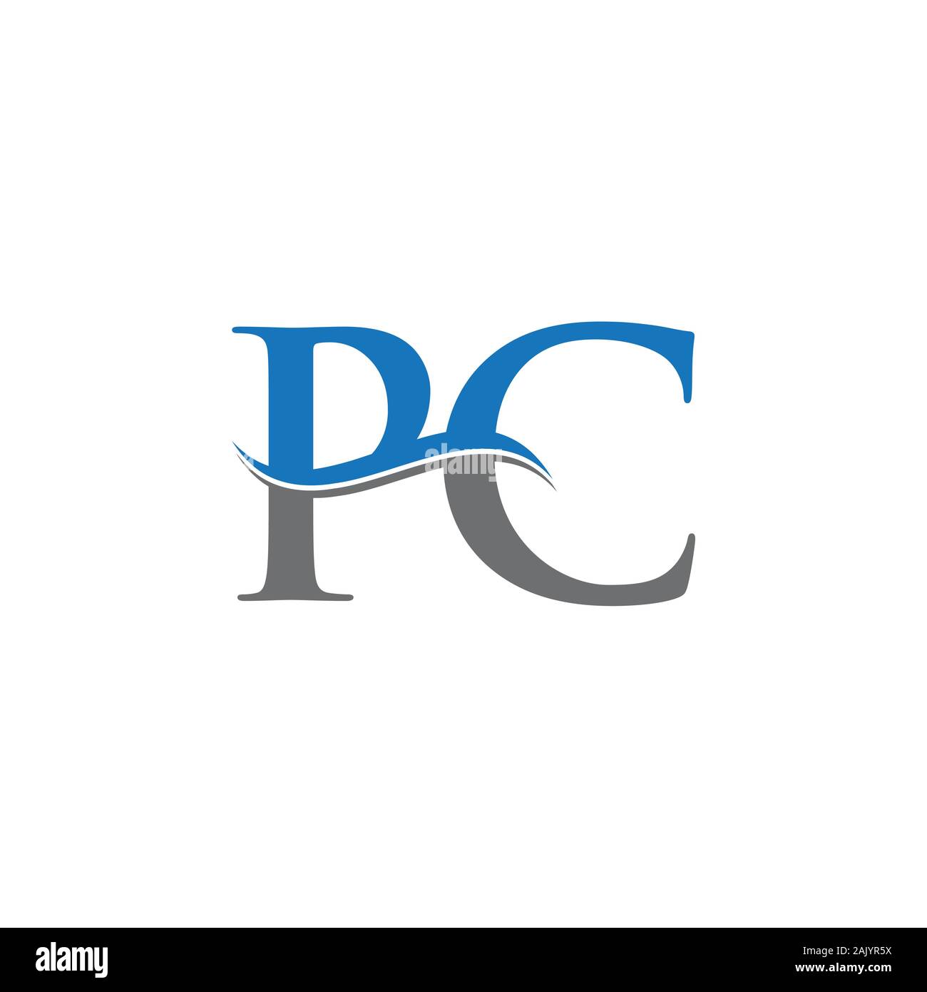 Lettera iniziale PC Logo Design template vettoriale. PC Lettera Logo Design Illustrazione Vettoriale