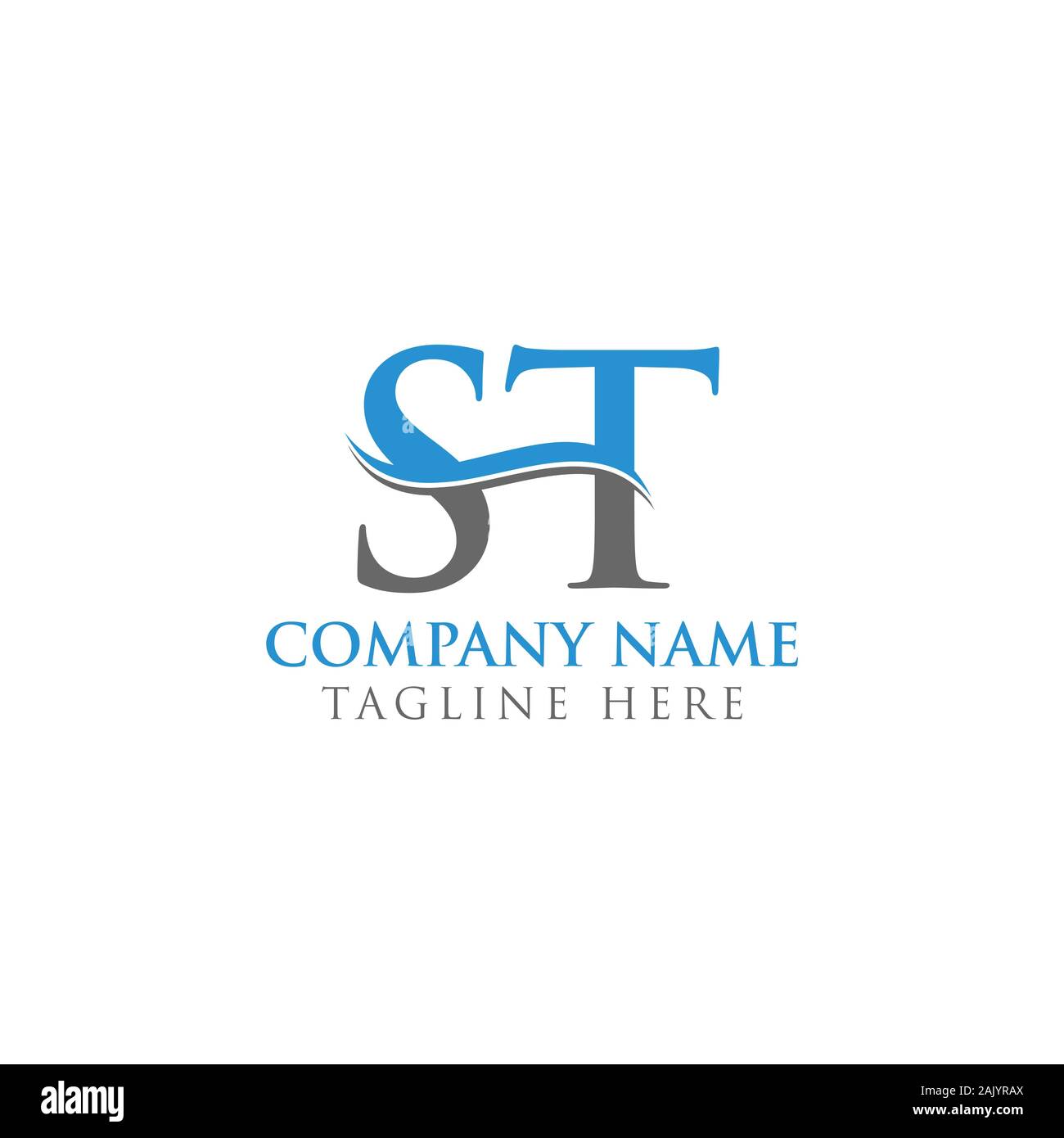 Lettera iniziale ST Logo Design template vettoriale. Lettera di ST Logo Design Illustrazione Vettoriale