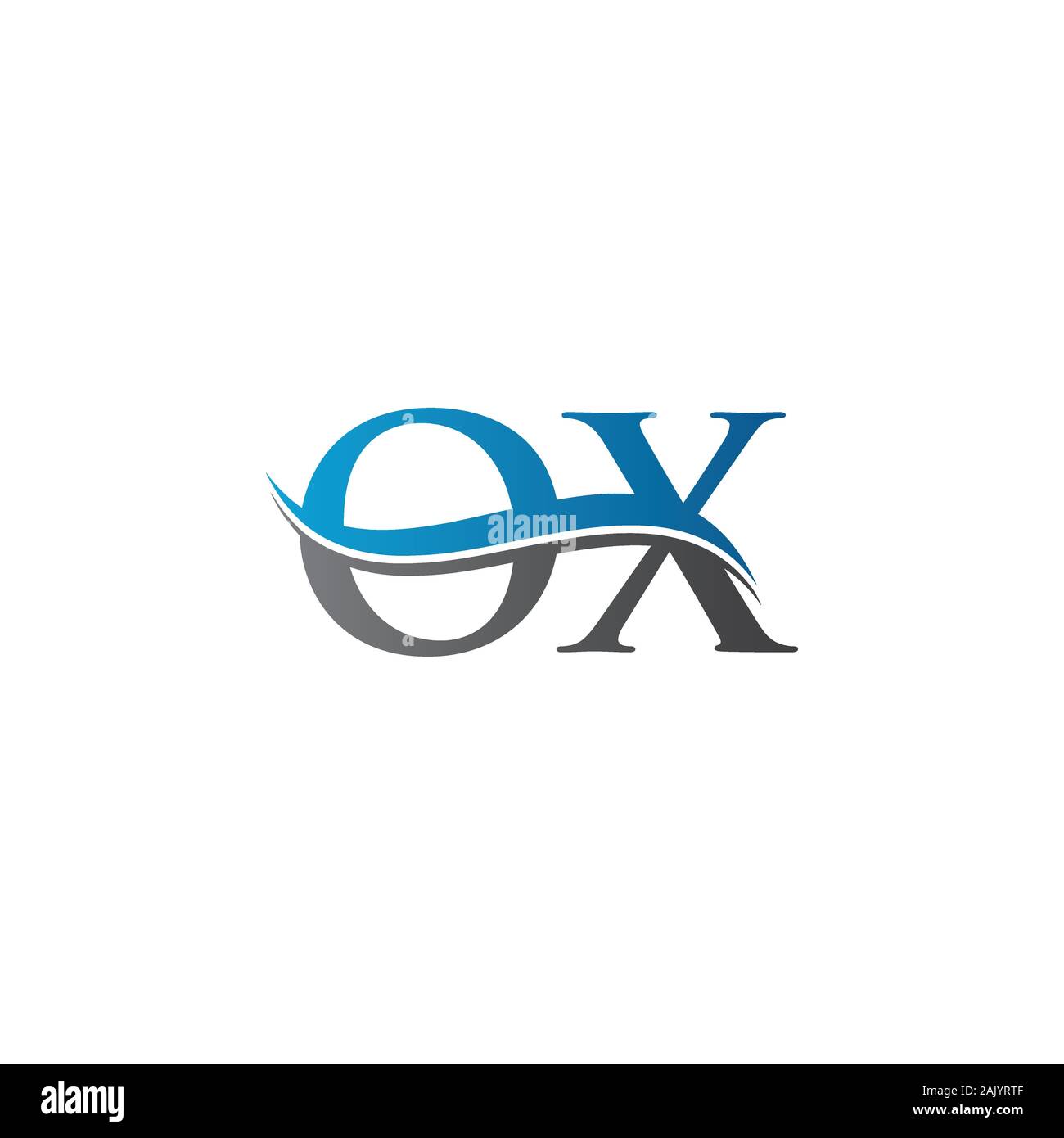 Lettera iniziale OX Logo Design template vettoriale. OX Lettera Logo Design Illustrazione Vettoriale