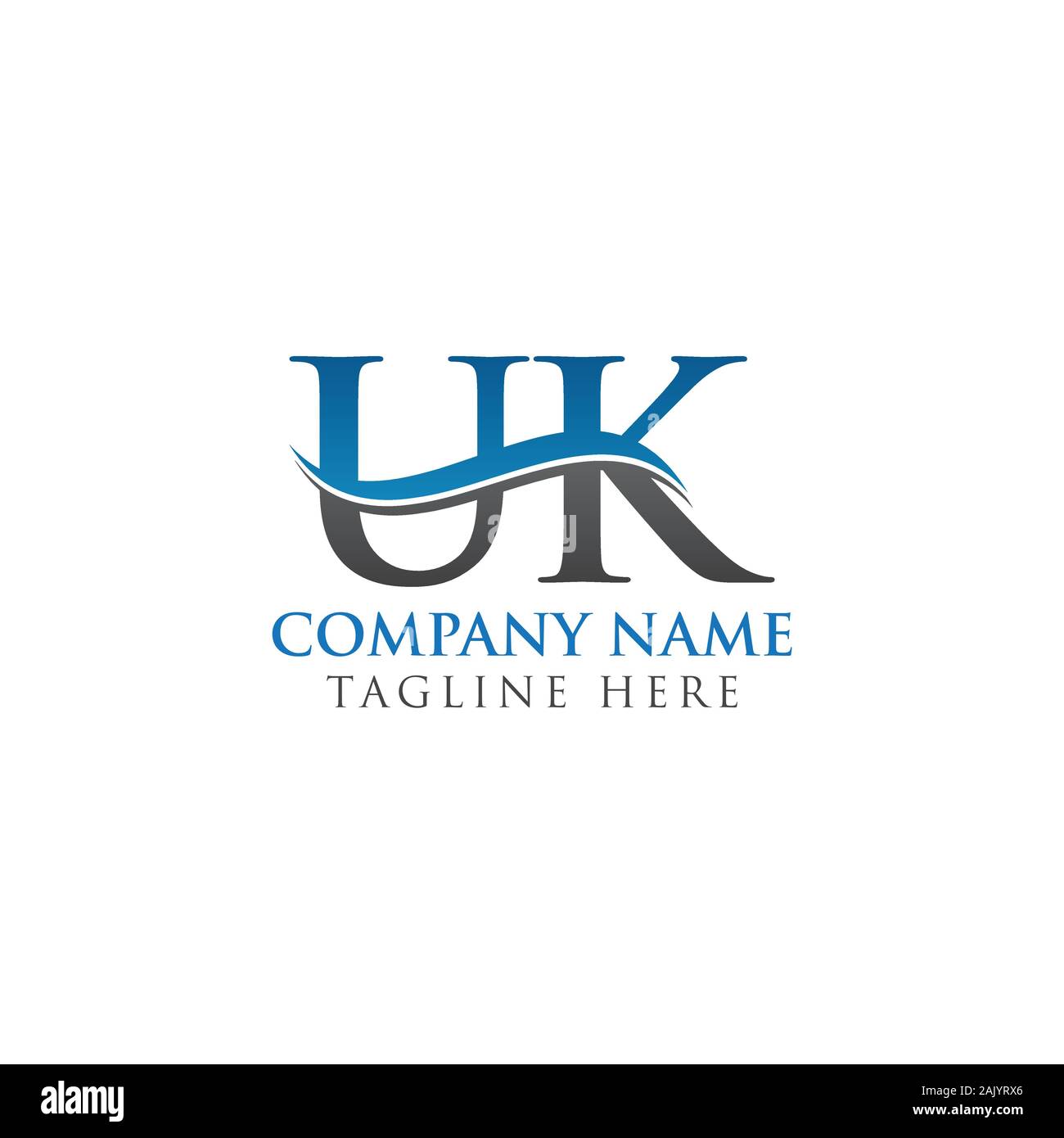 Lettera iniziale UK Logo Design template vettoriale. Lettera del Regno Unito Logo Design Illustrazione Vettoriale