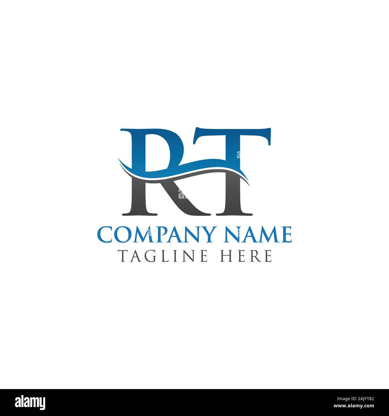 Lettera iniziale RT Logo Design template vettoriale. RT Lettera Logo Design Illustrazione Vettoriale