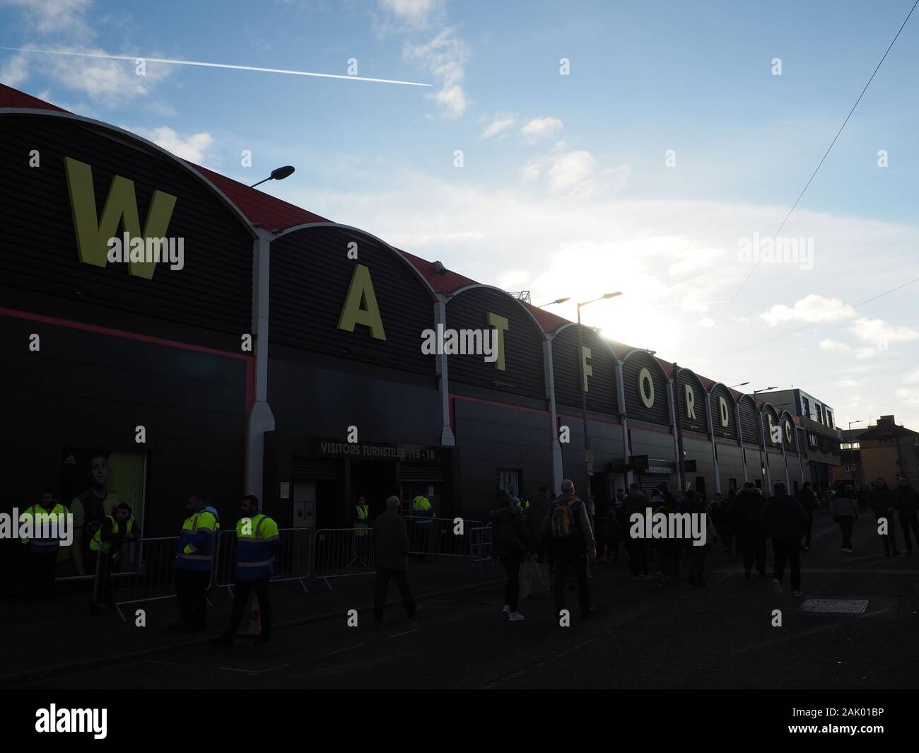 Watford FC segno a Vicarage Road - Watford Foto Stock