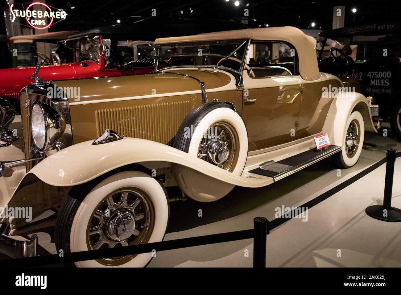 1932 Presidente della Coupe Convertibile presso lo Studebaker National Museum di South Bend, Indiana, USA. Foto Stock