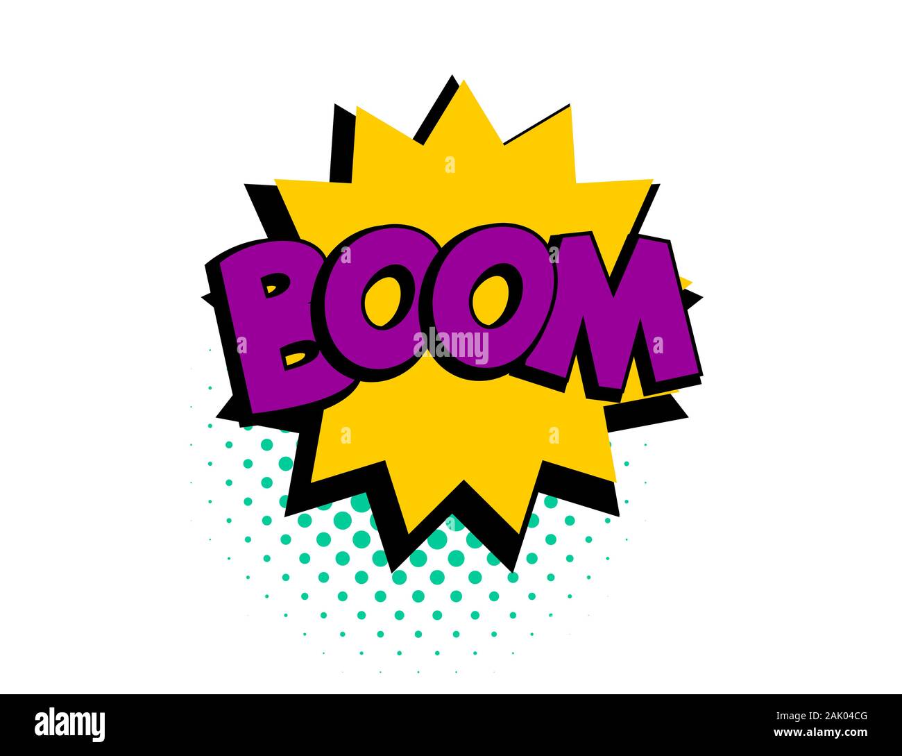 Boom discorso bolla pop art testo fumetto Illustrazione Vettoriale