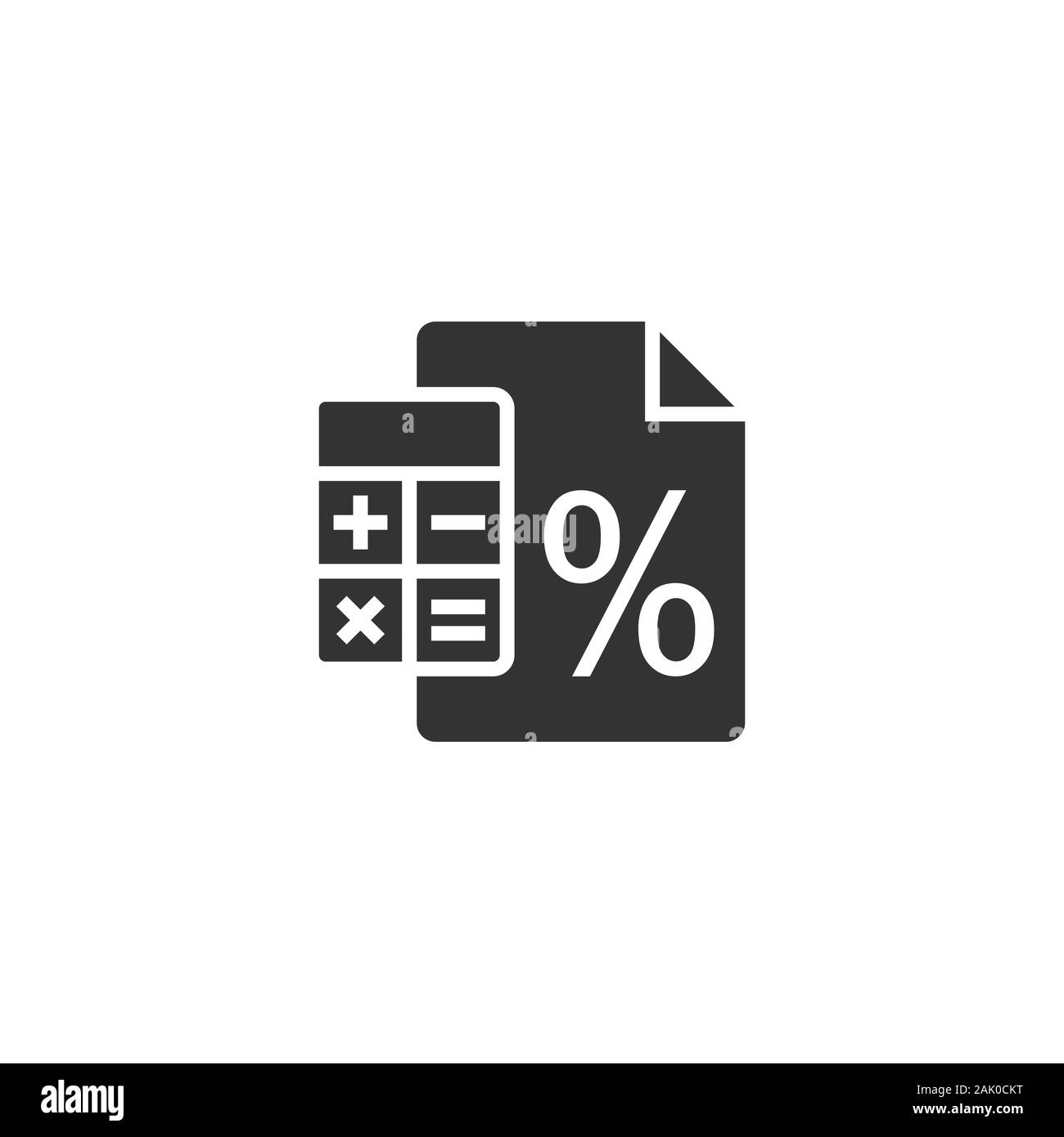 Pagamento tasse icona in stile appartamento. Fattura di bilancio illustrazione vettoriale bianco su sfondo isolato. Calcolare il documento il concetto di business. Illustrazione Vettoriale