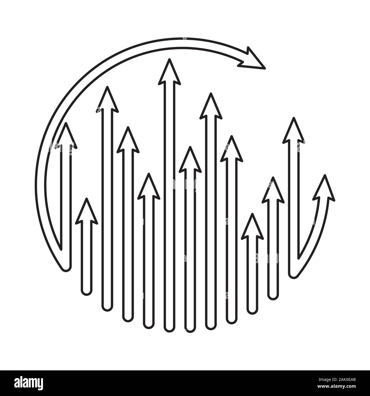 Frecce illustrazione ciclo crescendo template vettoriale, icona, business, astratta, simbolo, design, aumentare, società, crescita, illustrazione, successo concep Illustrazione Vettoriale