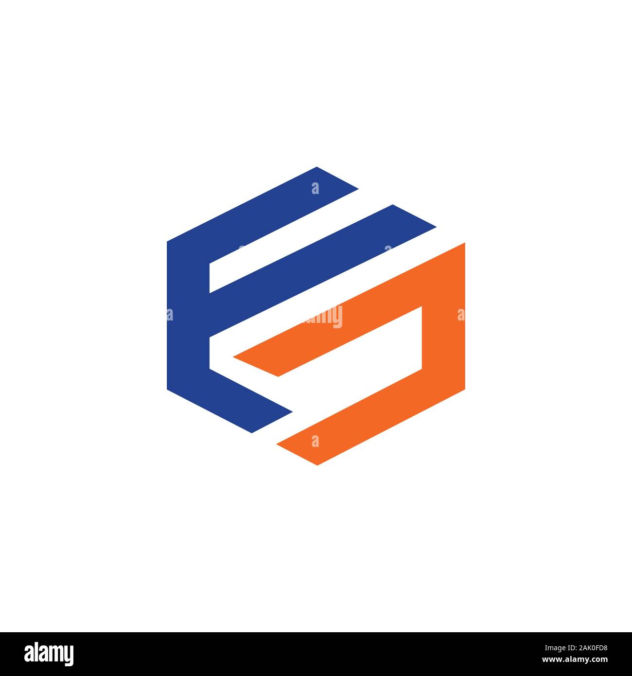 Lettera iniziale fc o cf logo design vettoriali Illustrazione Vettoriale