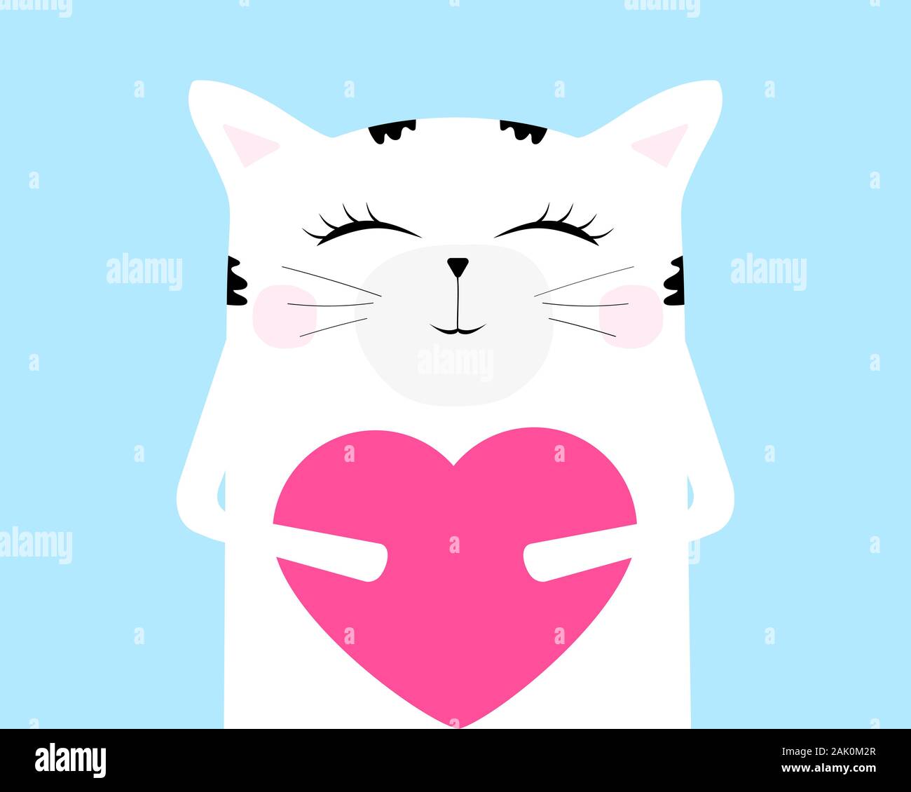 Cartoon cat disegno. Carino divertente bestia su una scheda Illustrazione Vettoriale