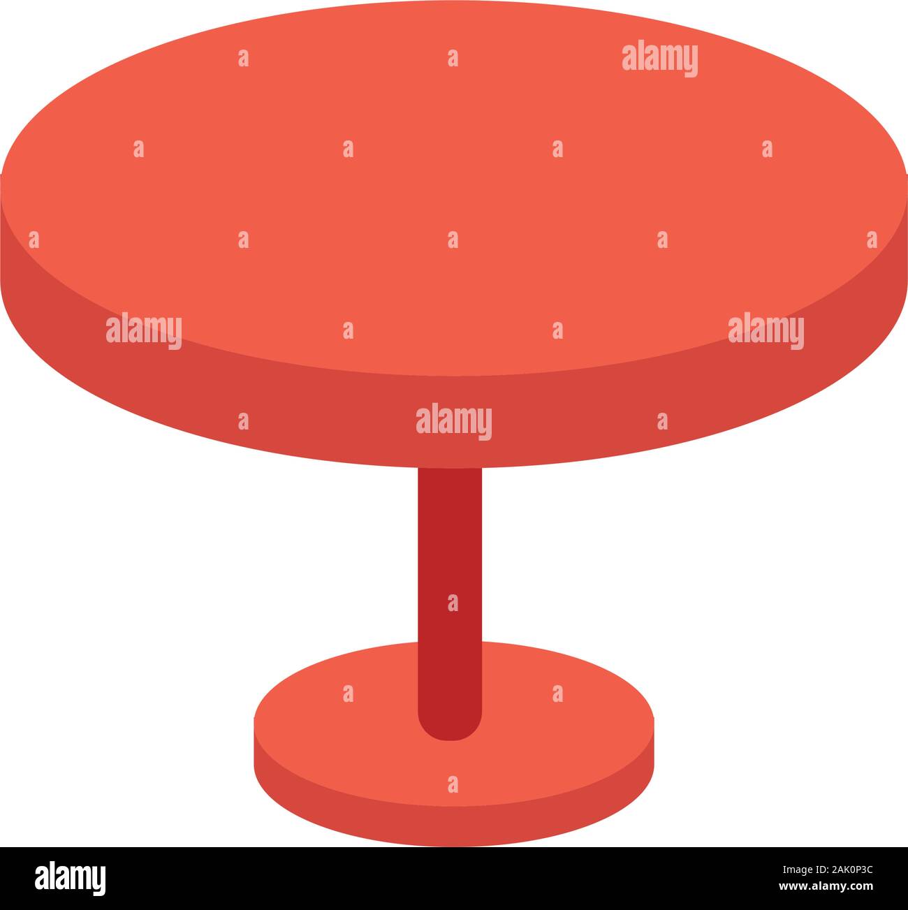 Circolari di legno Mobili tabella icona isolato Illustrazione Vettoriale