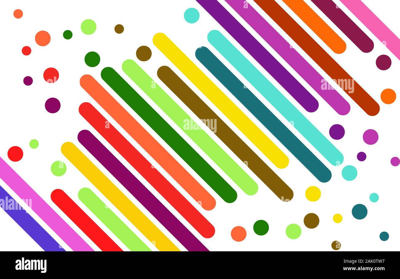 Moderno colorato geometrico diagonale linee arrotondate business design. Strisce di astratto, barre su sfondo bianco. Vector background aziendale modello per TH Illustrazione Vettoriale