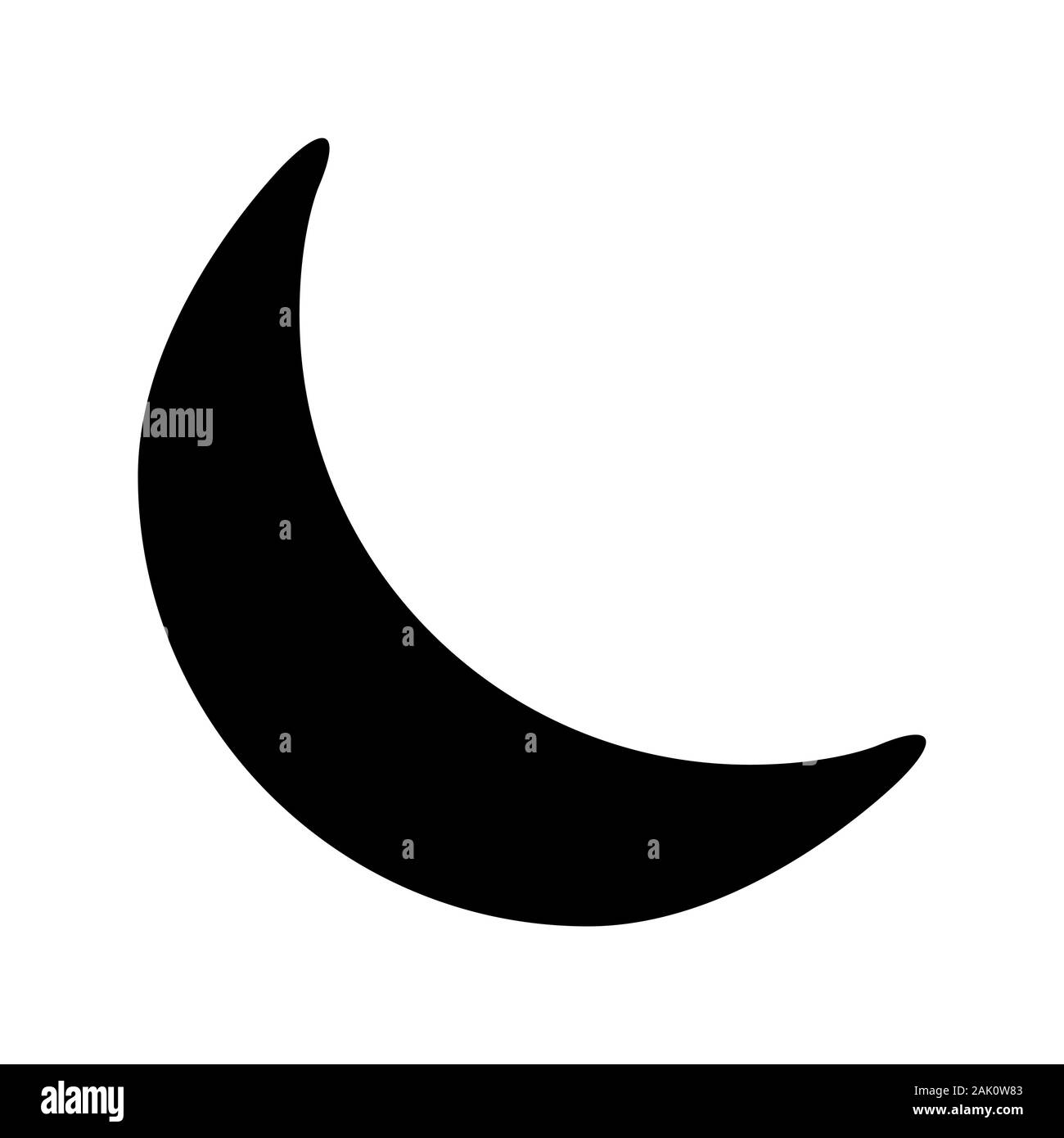 Crescent Moon silhouette vettore icona simbolo design. illustrazione isolati su sfondo bianco Illustrazione Vettoriale