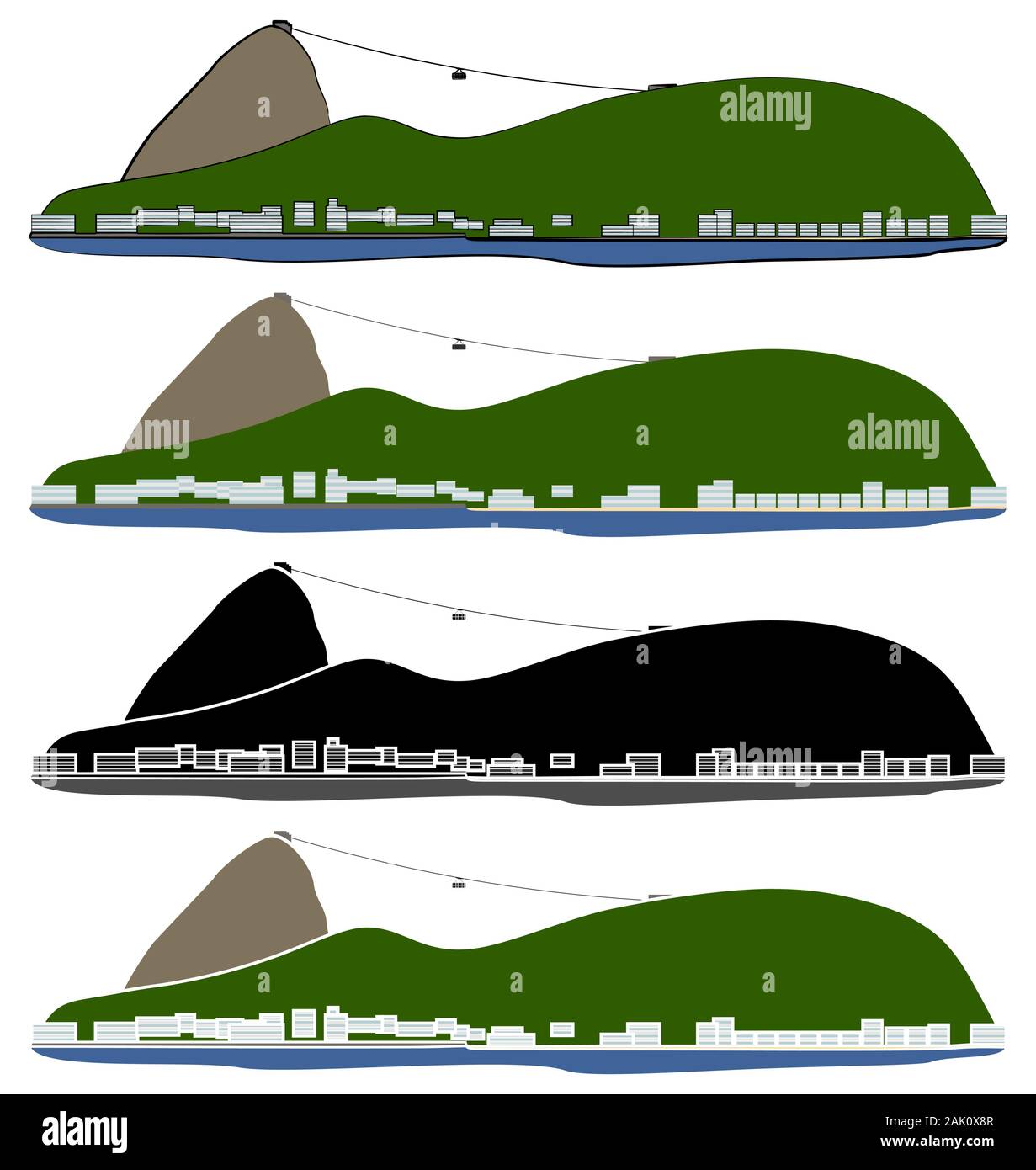 Sugar Loaf collina di Rio de Janeiro city Illustrazione Vettoriale