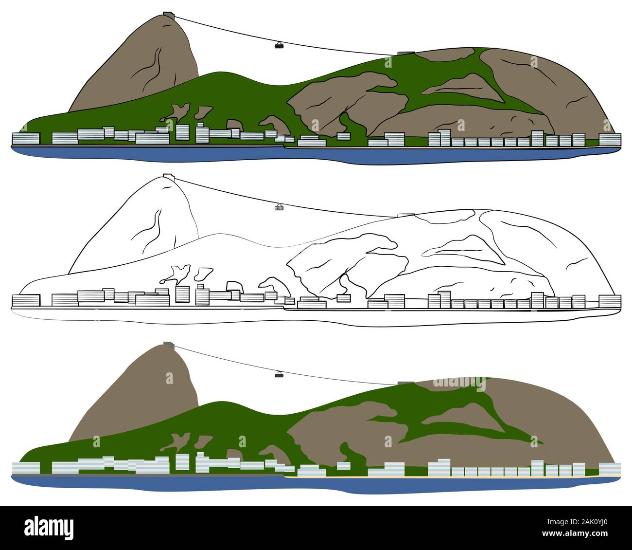 Il Pan di Zucchero di Rio de Janeiro city Illustrazione Vettoriale