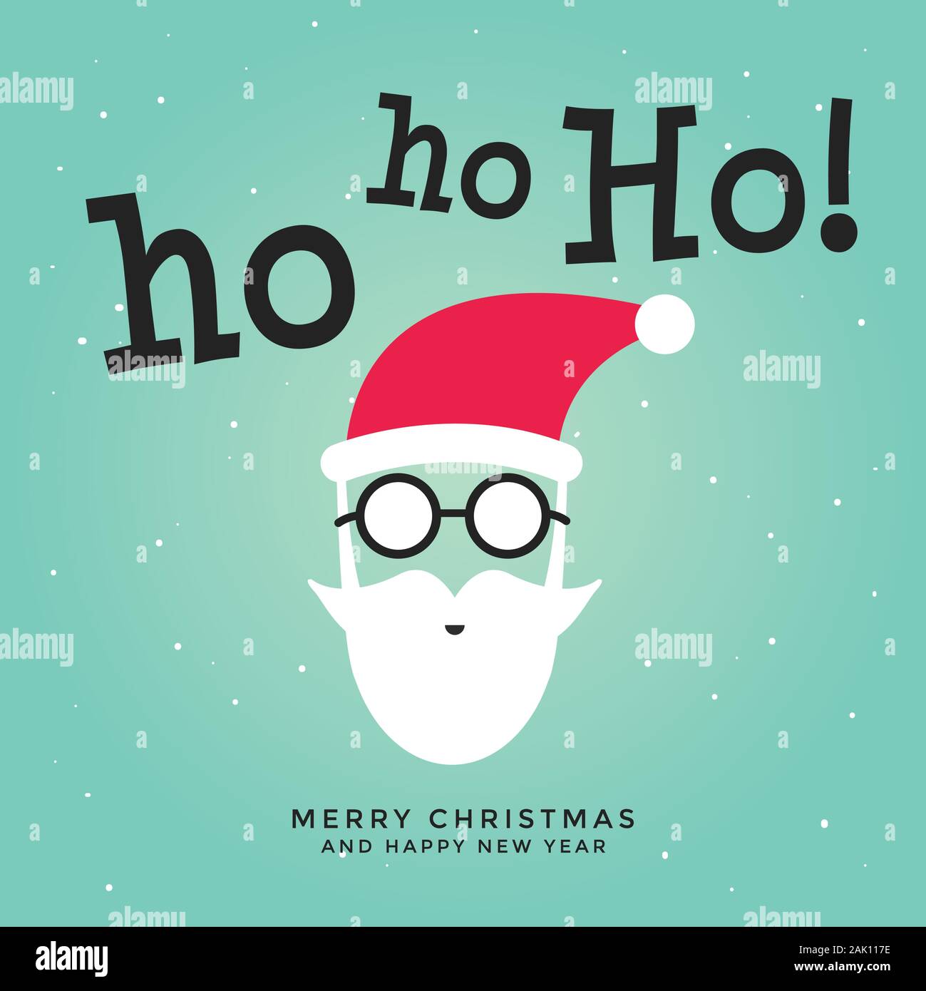 Buon Natale biglietto di auguri con Babbo Natale dire Ho ho. Illustrazione Vettoriale