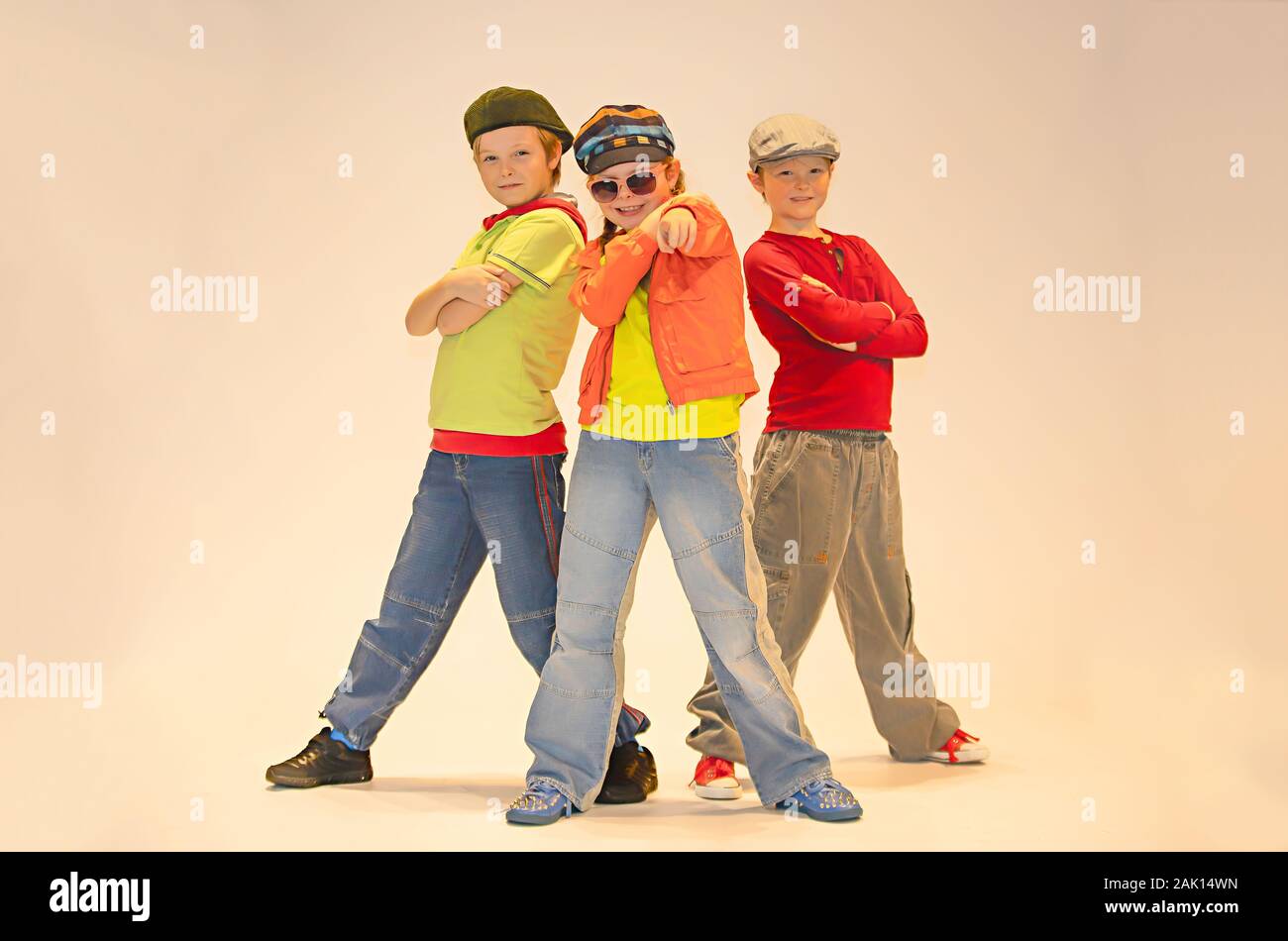 I ragazzi del team breakdance Foto Stock
