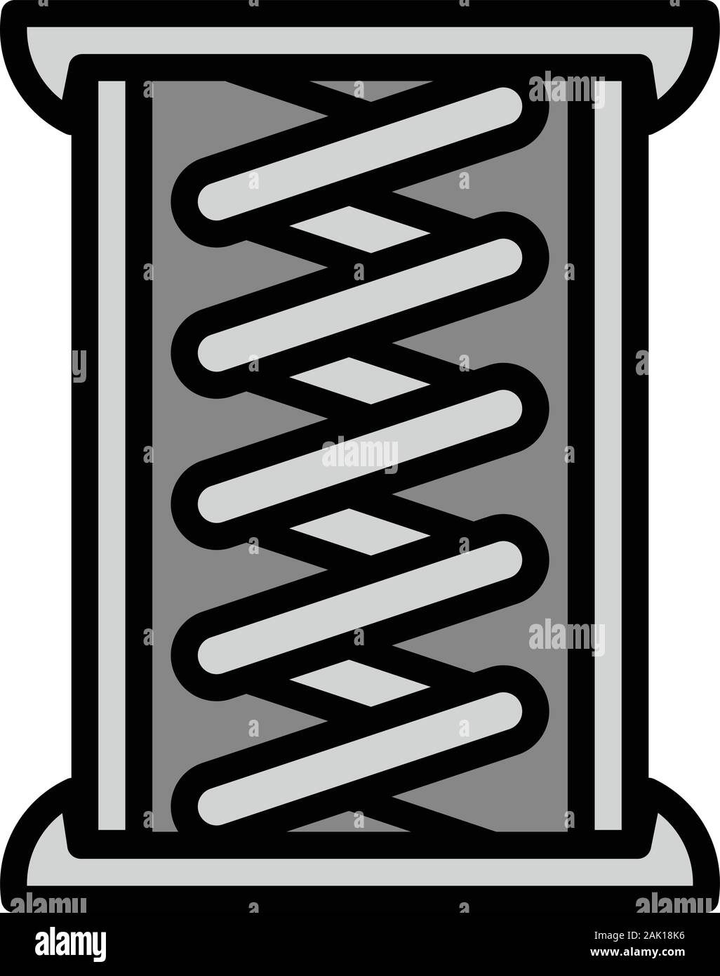 Bobina di rame icona. Schema della serpentina di rame icona vettoriali per il web design isolato su sfondo bianco Illustrazione Vettoriale