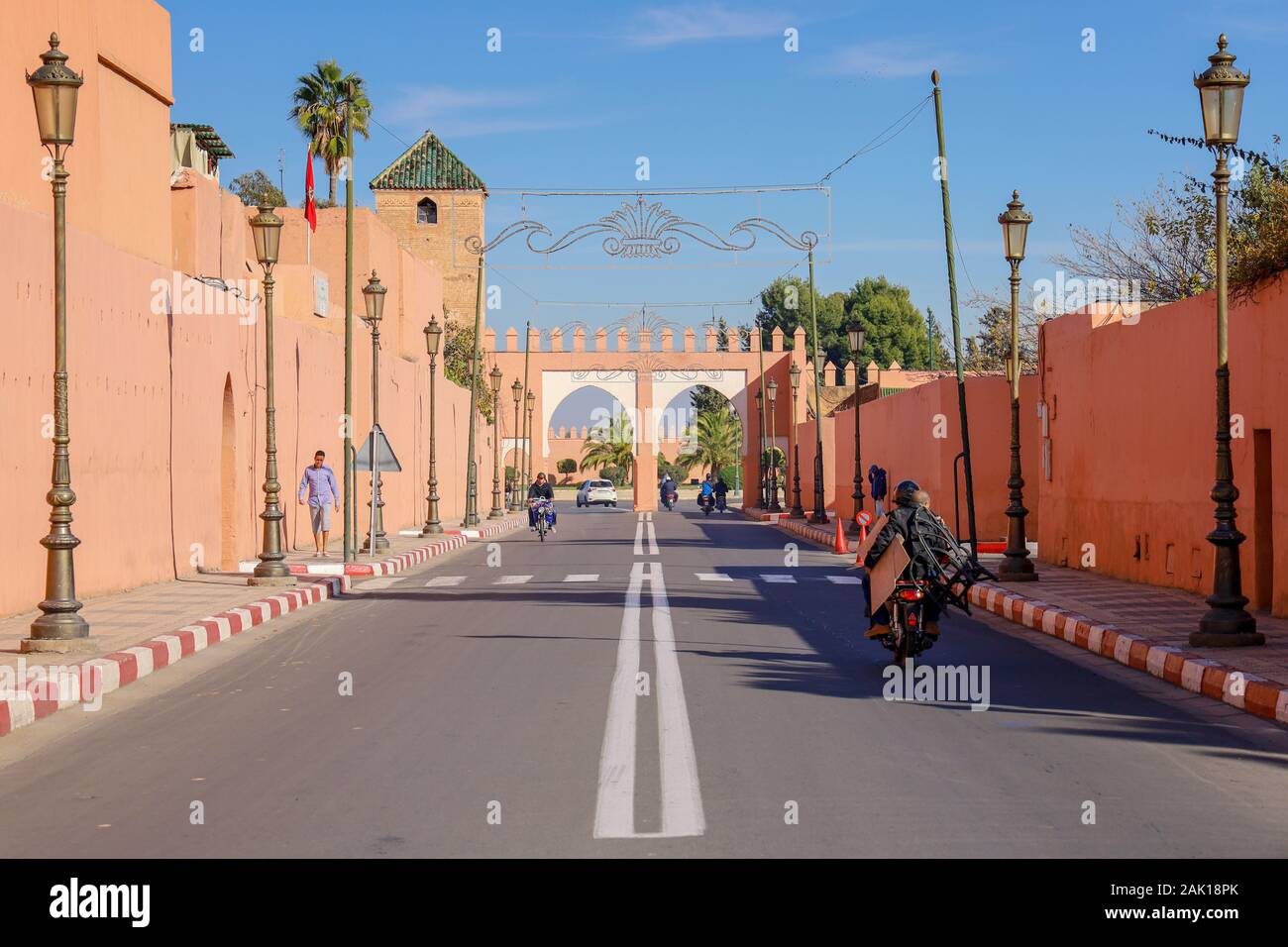 Marrakech mura della città vecchia in Africa, Nord Africa, Marocco Marrakech Foto Stock