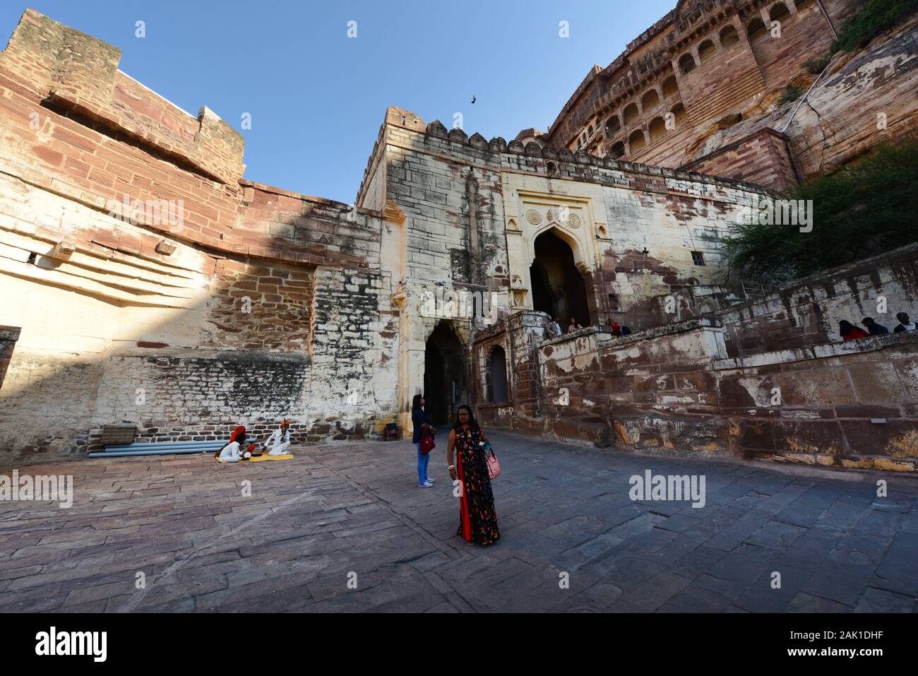 Cancelli interni nel forte di mehrangarh in Jodhpur, India. Foto Stock