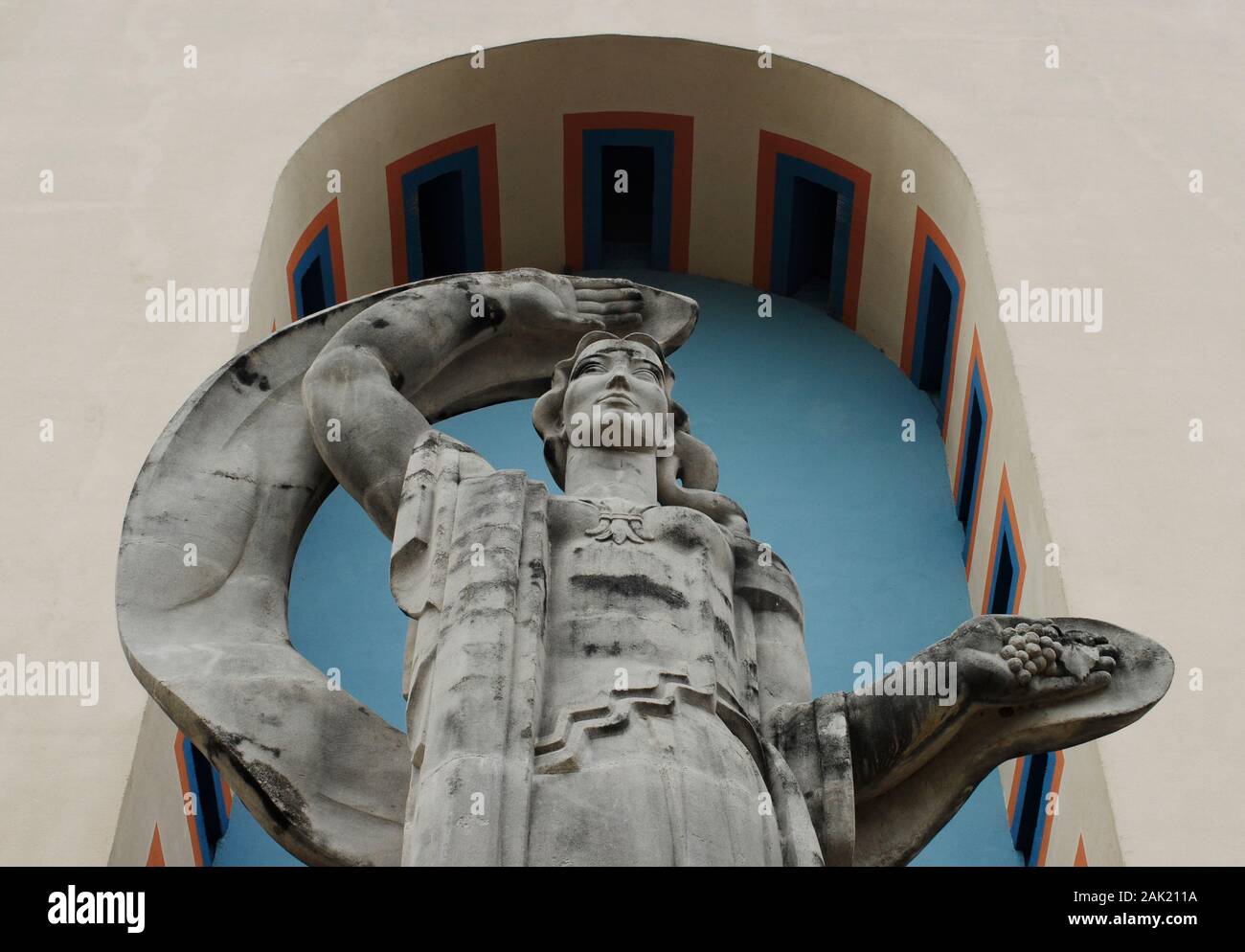 Dettaglio della scultura in rappresentanza della Francia di Raoul Josset al Fair Park di Dallas, Texas, costruita per l'esposizione del Centenario del Texas del 1936. Foto Stock