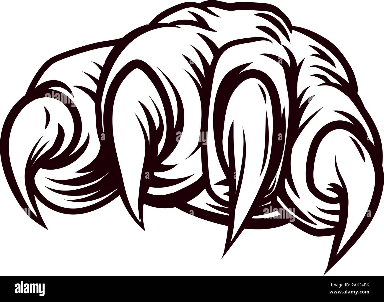 Artiglio animale mostro Taloni Paw mano Illustrazione Vettoriale