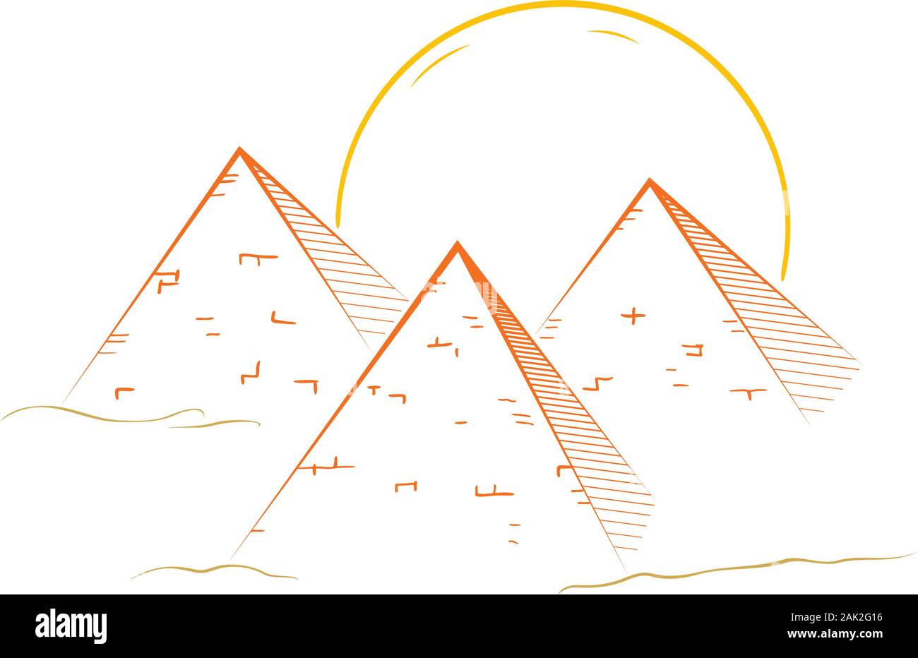 Tre piramidi Illustrazione Vettoriale