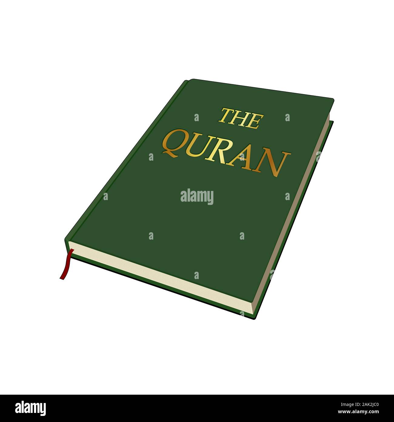 Corano. Muhammad rivelazione. La fede musulmana. Libro religioso. Vettore grafico illustrazione. Isolato Illustrazione Vettoriale