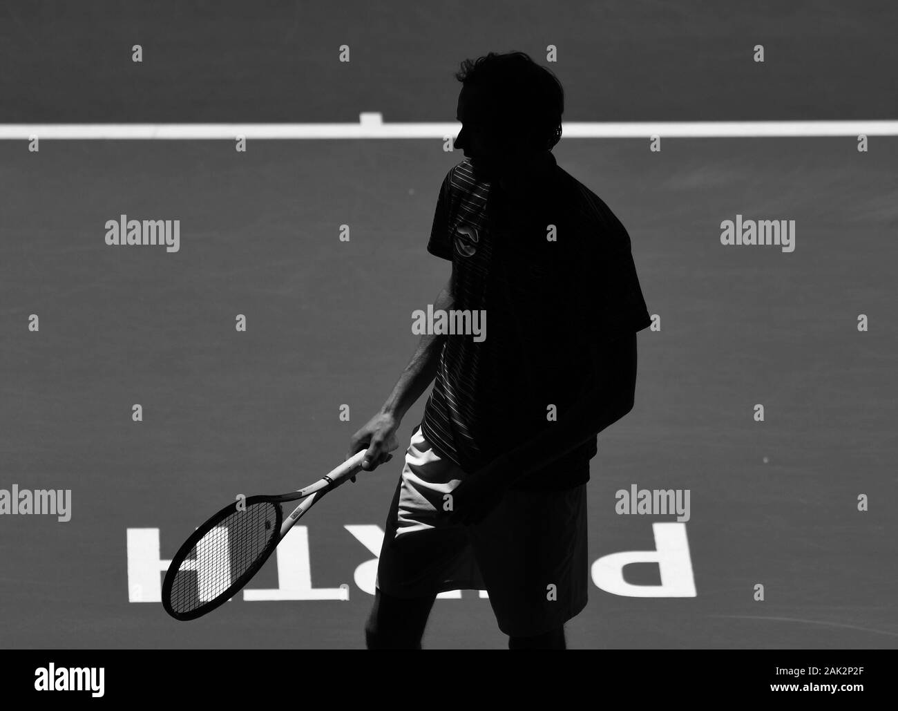 Perth Western Australia ATP CUP Giorno 5 07/01/2020 Daniil Medvedev (RUS) battiti Casper Ruud (NOR) foto Roger Parker International Sports Fotos Ltd/Alamy Live News Foto Stock