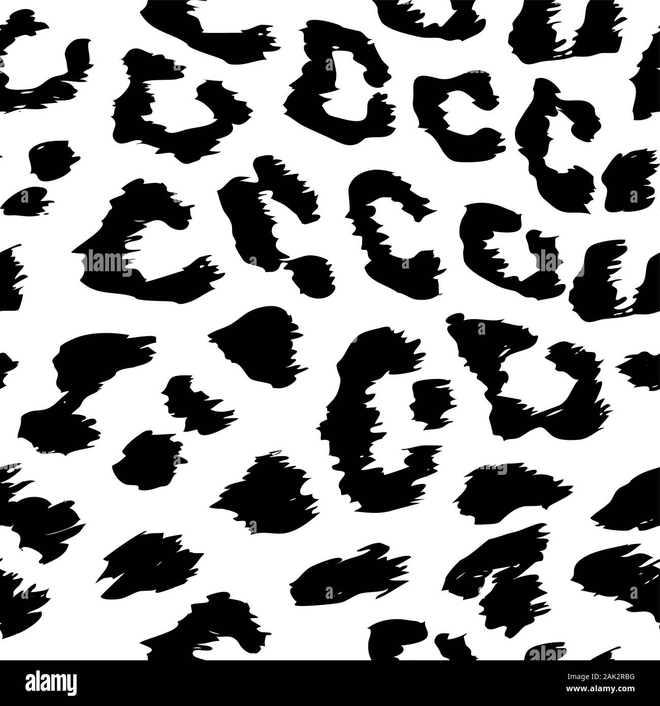 Leopard pattern design nei colori bianco e nero - funny disegno monocromatico seamless pattern. Lettering poster o t-shirt textile design grafico. / Wa Illustrazione Vettoriale