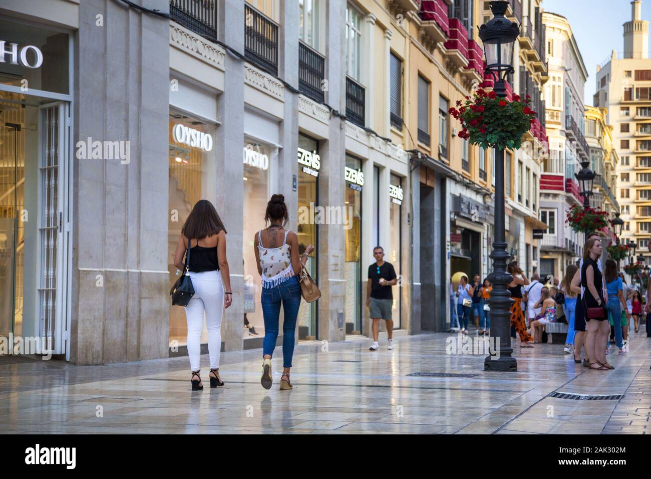 Provinz Malaga/Stadt Malaga: elegante shopping- und Flaniermeile Marques de Larios, Andalusien | Utilizzo di tutto il mondo Foto Stock