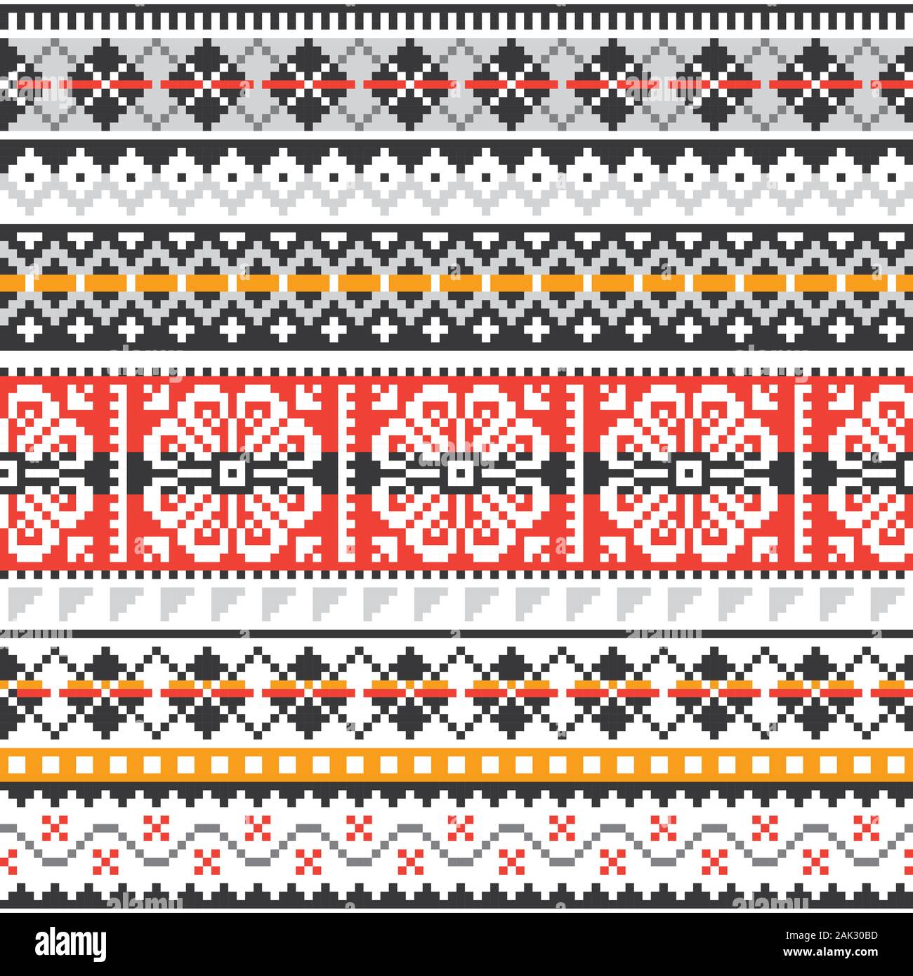 Fair Isle maglia vettore tradizionale seamless pattern, Scottush design ripetitivo, isole Shetland stile di tessitura Illustrazione Vettoriale