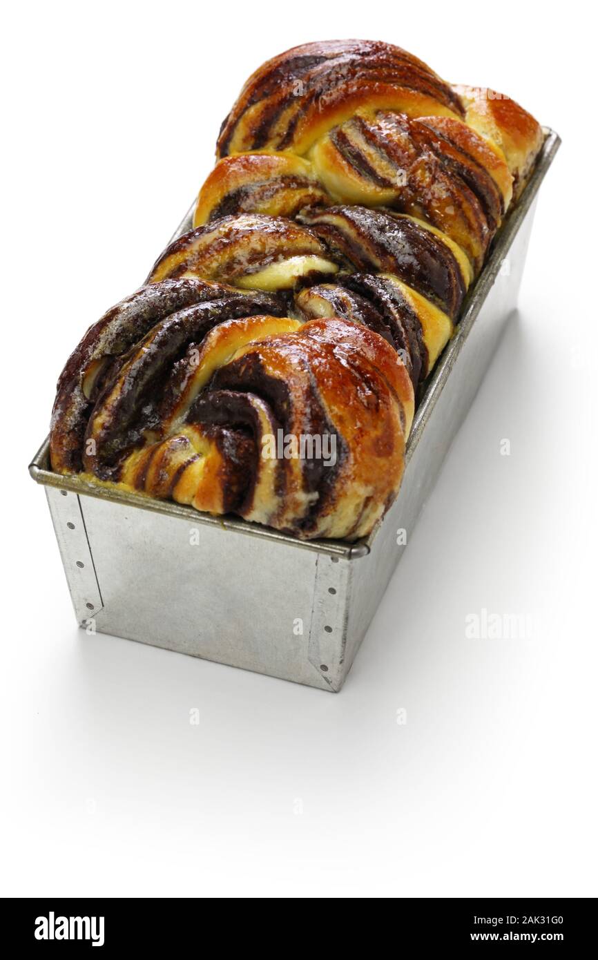 Cioccolato artigianale babka, swirl brioche al cioccolato Foto Stock