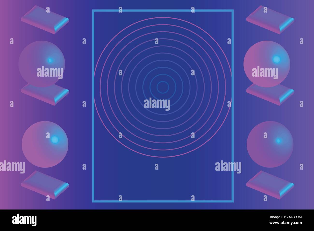 Telaio di aerei Blue Purple Balls Illustrazione Vettoriale