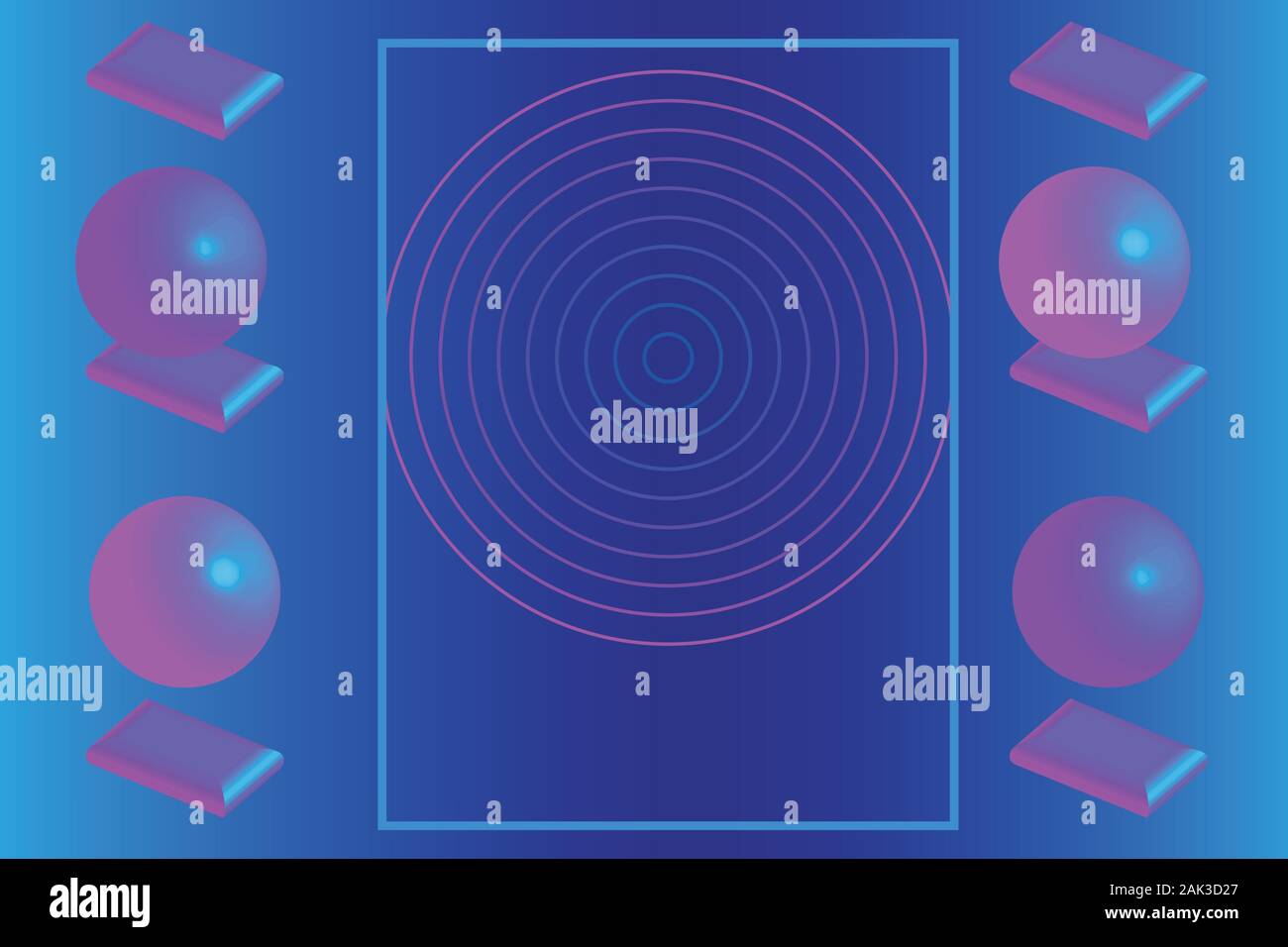Telaio di aerei Blue Purple Balls Illustrazione Vettoriale