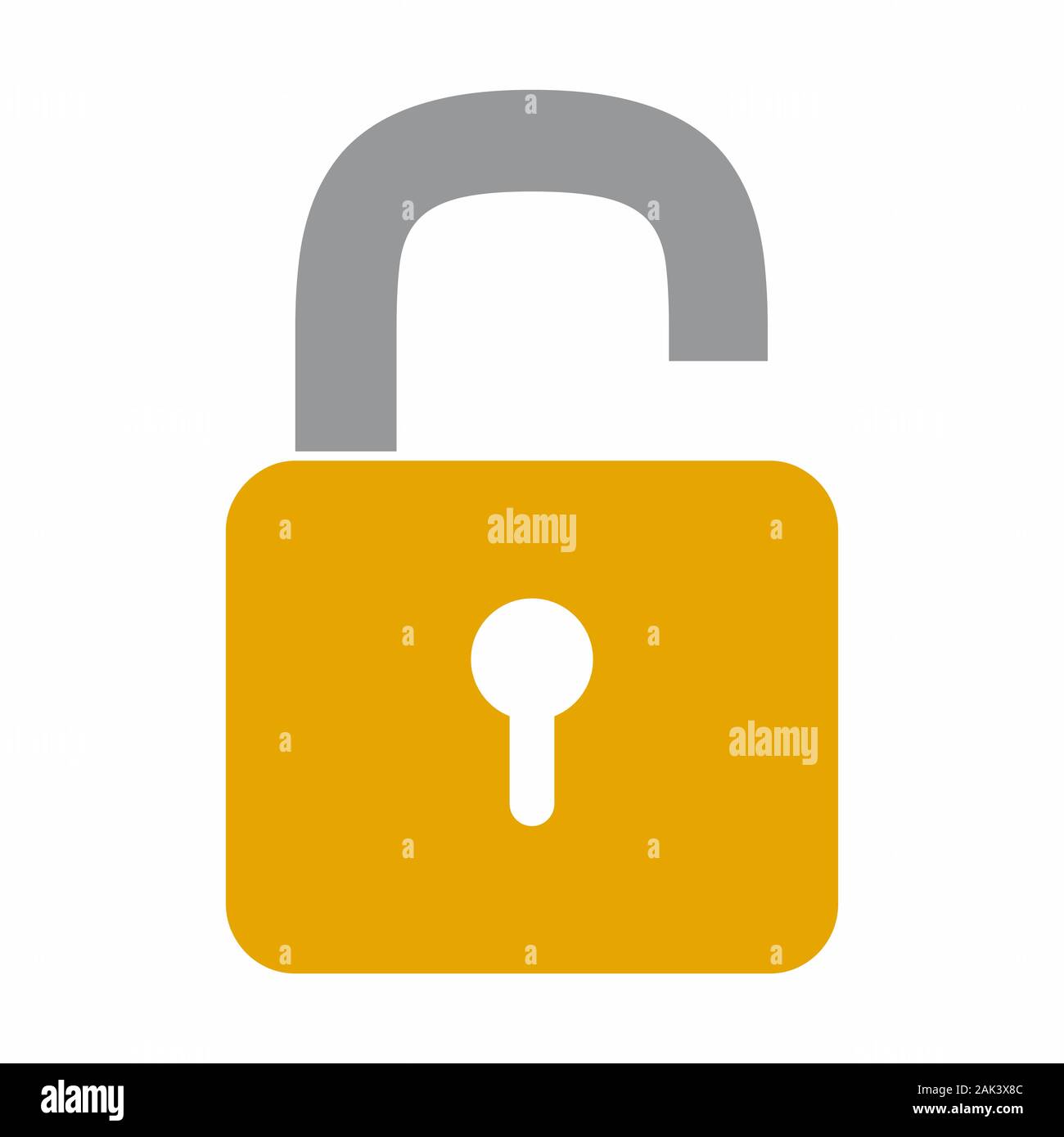 Un colorato icona a forma di lucchetto illustrazione isolati su sfondo bianco Illustrazione Vettoriale
