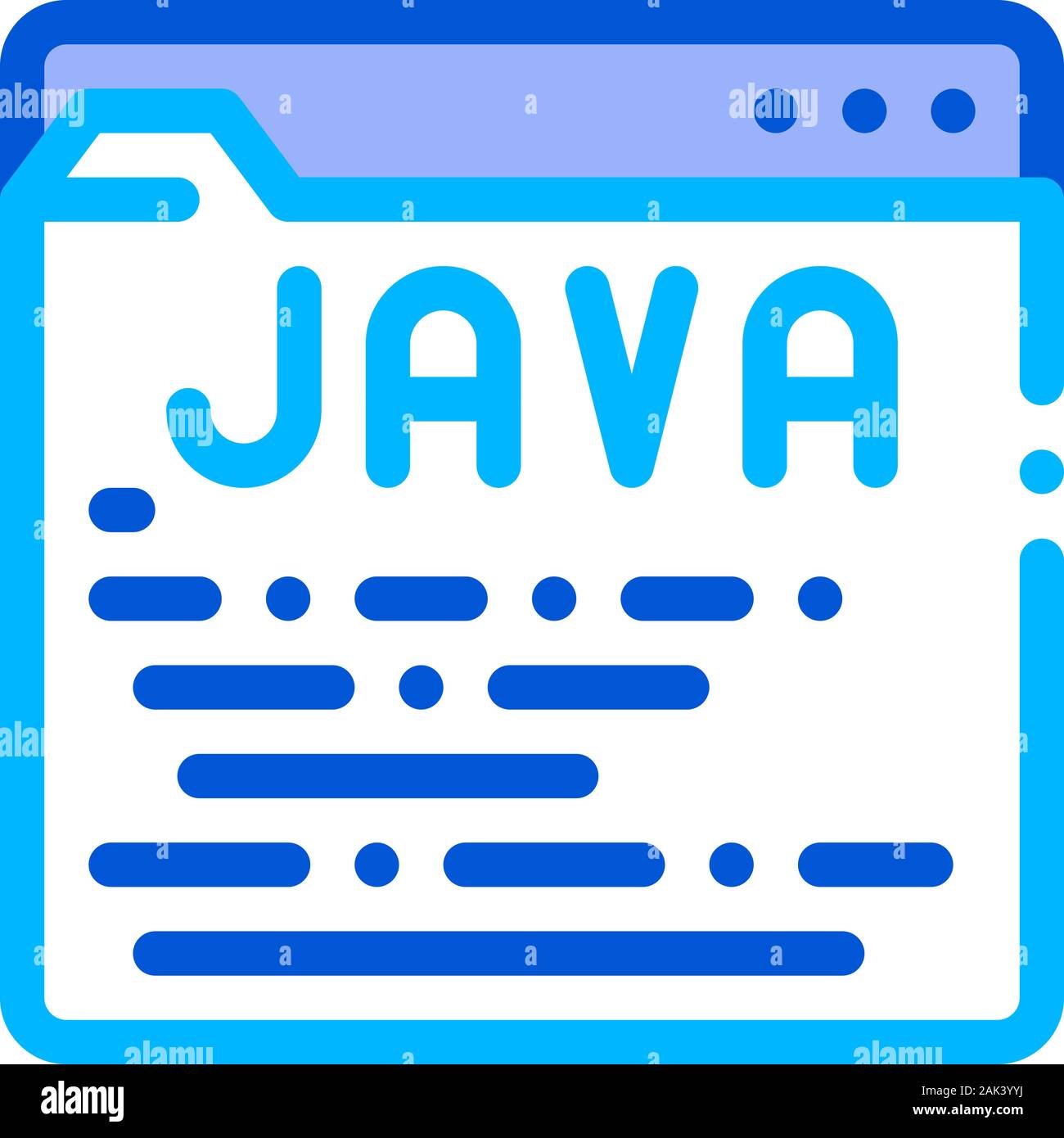 Linguaggio di codifica Java System Vector Thin Line Icona Illustrazione Vettoriale