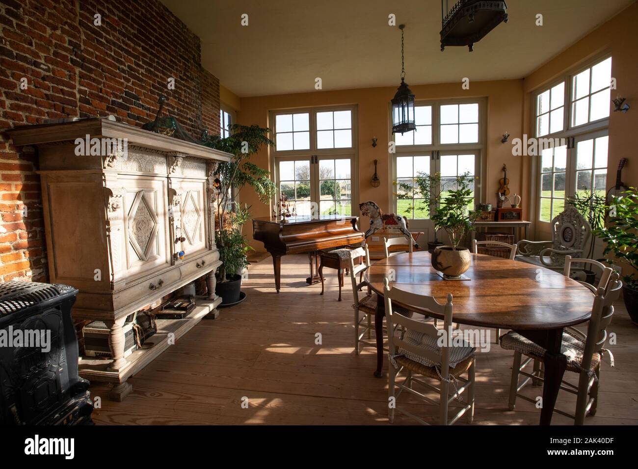 All'interno di Shurland Hall, la casa che ha ospitato a Enrico VIII, RAF e Winston Churchill's flying lezioni, sull'Isola di Sheppey, Kent, Regno Unito Foto Stock