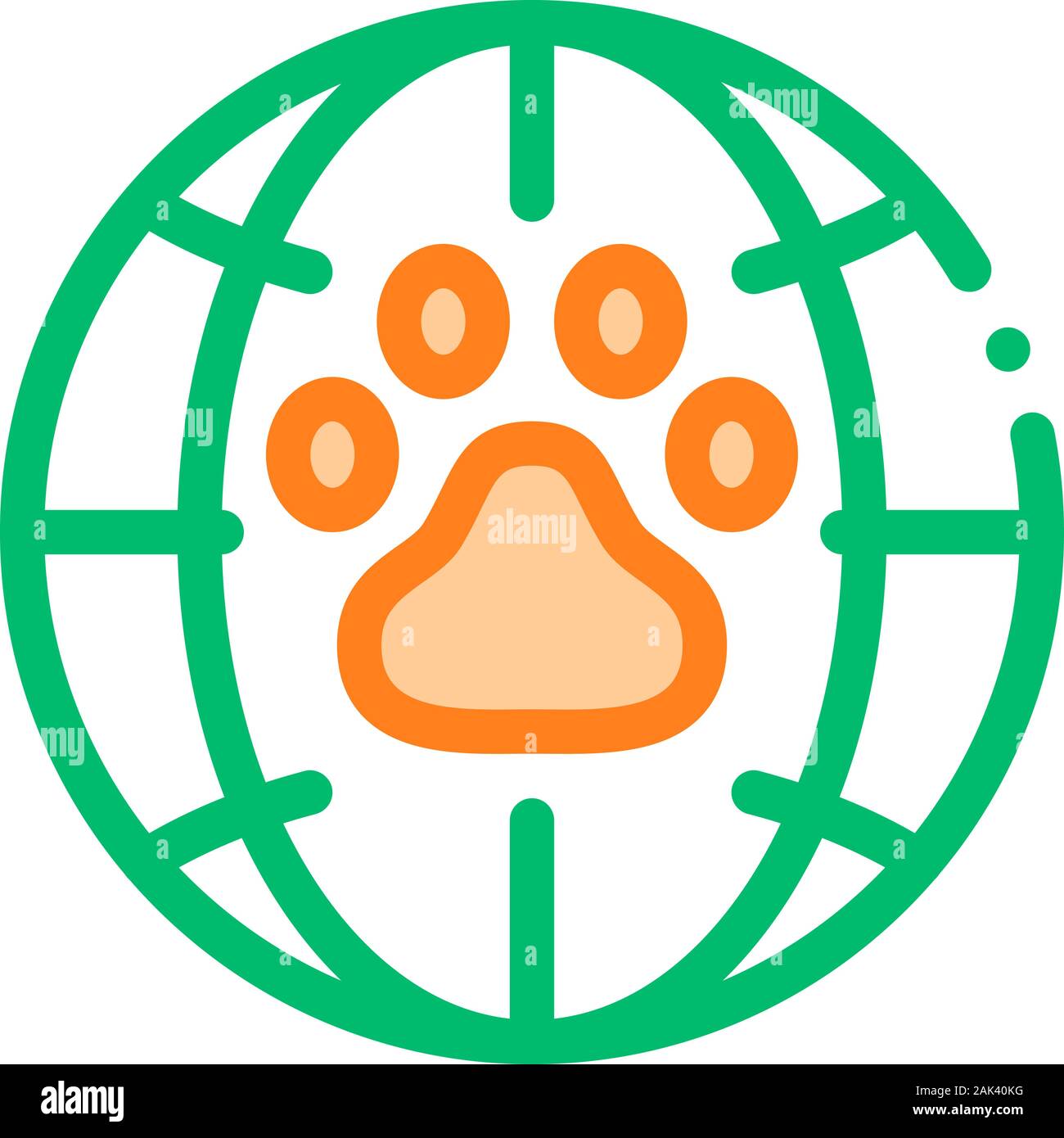Sentiero degli animali il pianeta Terra vettore di linea sottile icona Illustrazione Vettoriale