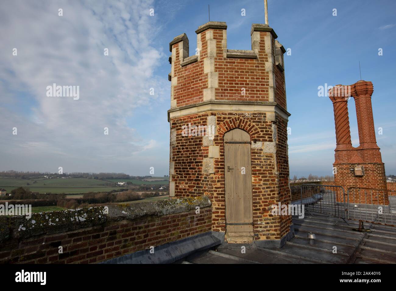 All'interno di Shurland Hall, la casa che ha ospitato a Enrico VIII, RAF e Winston Churchill's flying lezioni, sull'Isola di Sheppey, Kent, Regno Unito Foto Stock