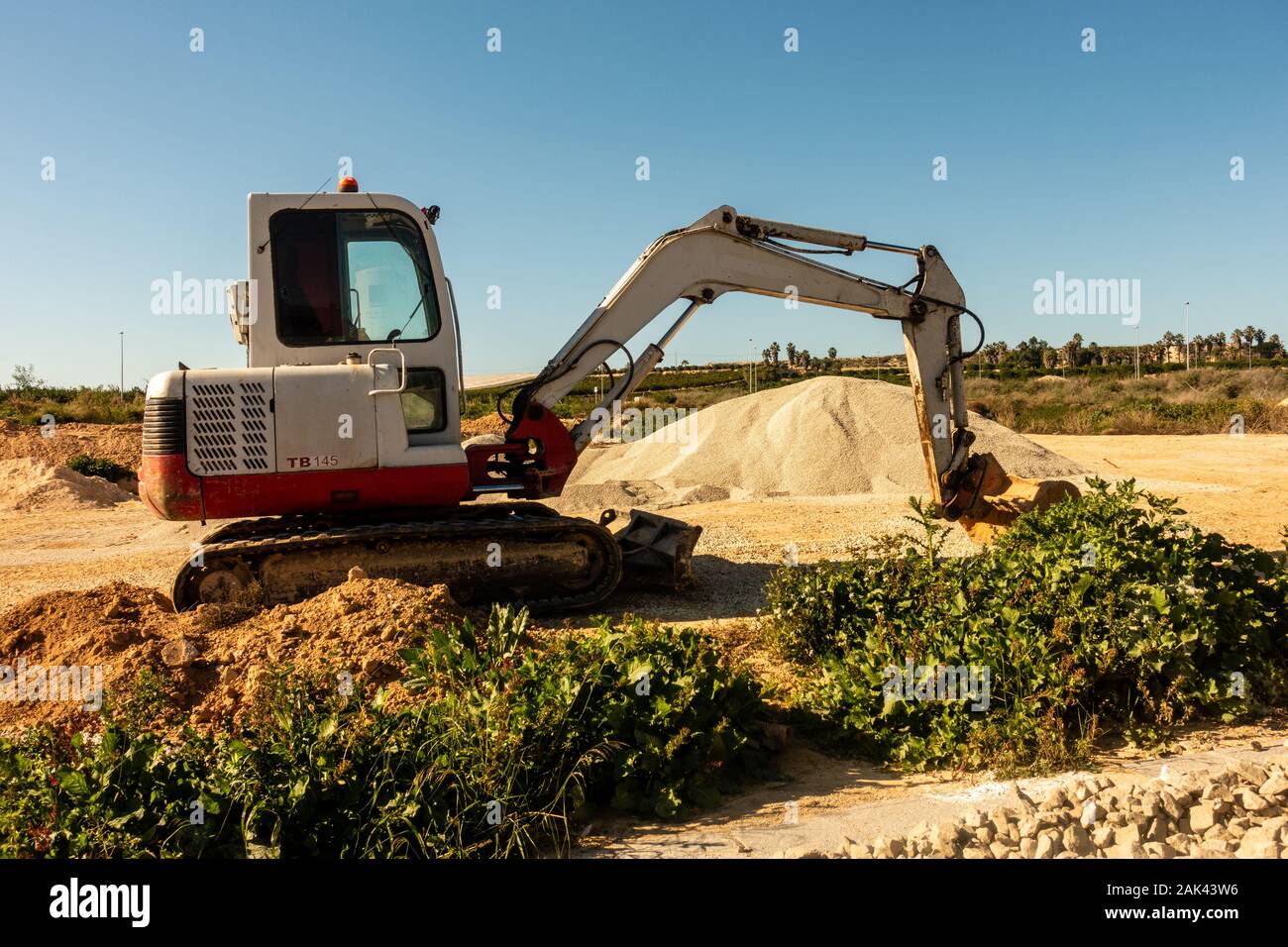 Piccola macchina di scavo Foto Stock