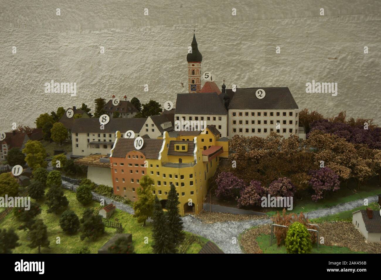 Modell des Kloster Andechs, München | Utilizzo di tutto il mondo Foto Stock