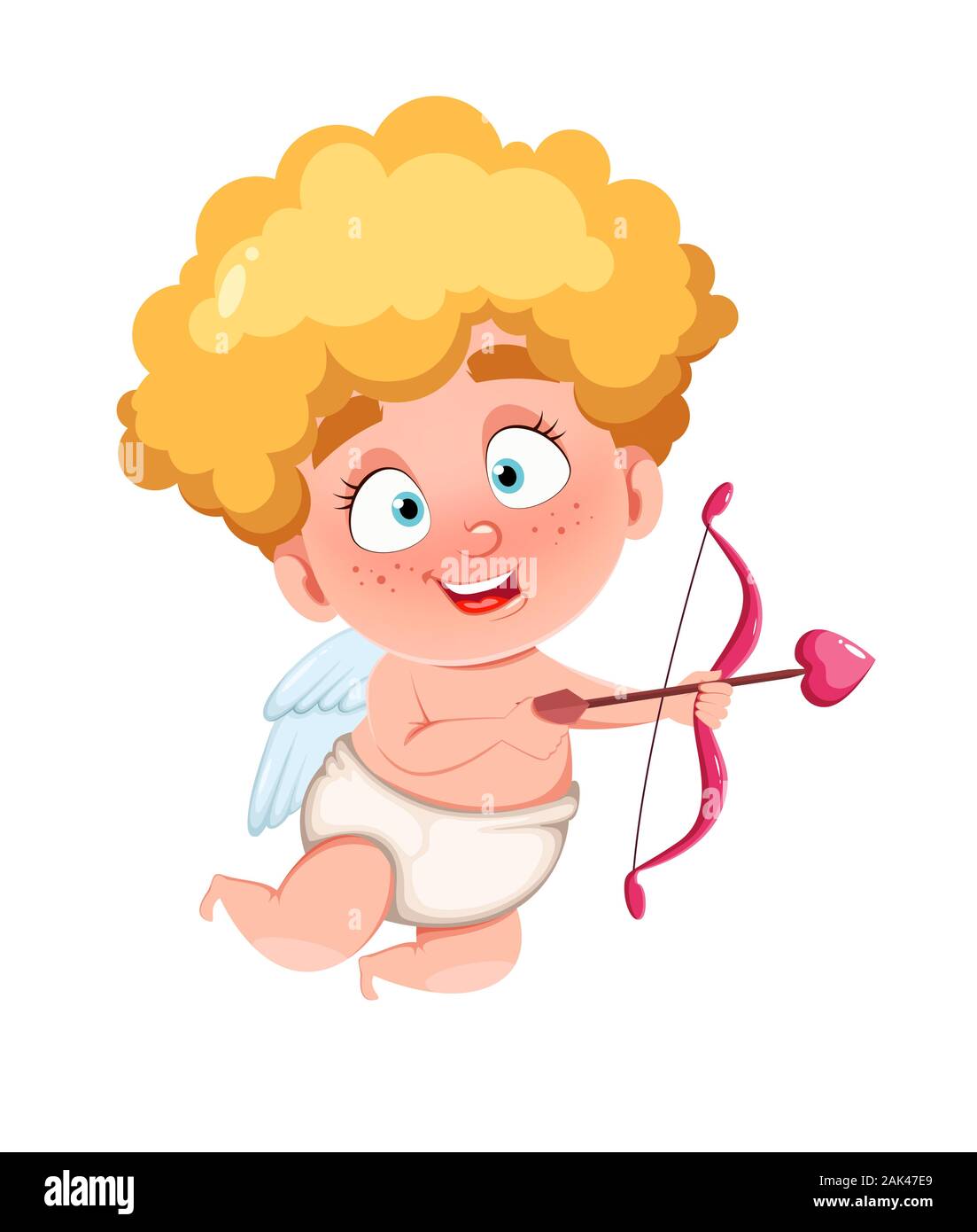 Buon San Valentino Cupido Divertenti Riprese Di Capretto Amore Freccia Il Simpatico Personaggio Dei Fumetti Illustrazione Di Vettore Isolato Su Sfondo Bianco Immagine E Vettoriale Alamy