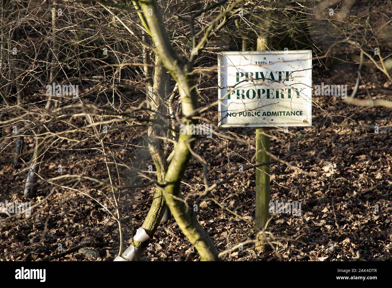 Una proprietà privata segno Foto Stock