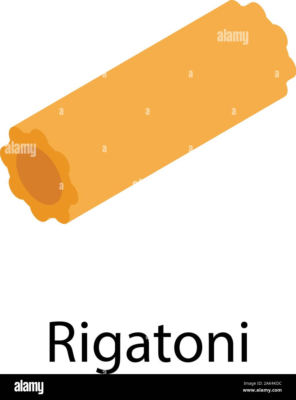 Rigatoni Pasta icona, stile isometrico Illustrazione Vettoriale