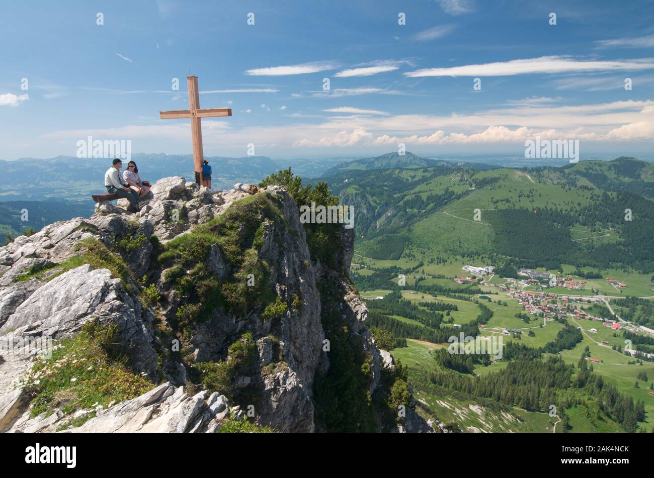 Kreuz auf dem Iseler bei Oberjoch, Algovia, Deutschland | Utilizzo di tutto il mondo Foto Stock