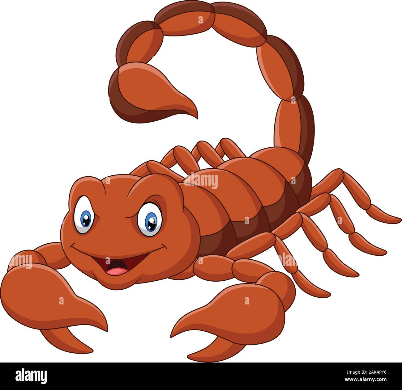 Cartoon scorpion su sfondo bianco Illustrazione Vettoriale