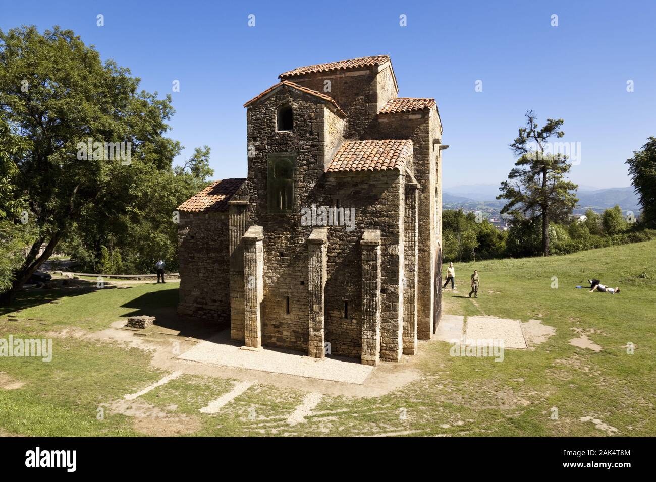 Oviedo: Iglesia de San Miguel de Lillo am Monte Naranco, Spanien Norden | Utilizzo di tutto il mondo Foto Stock