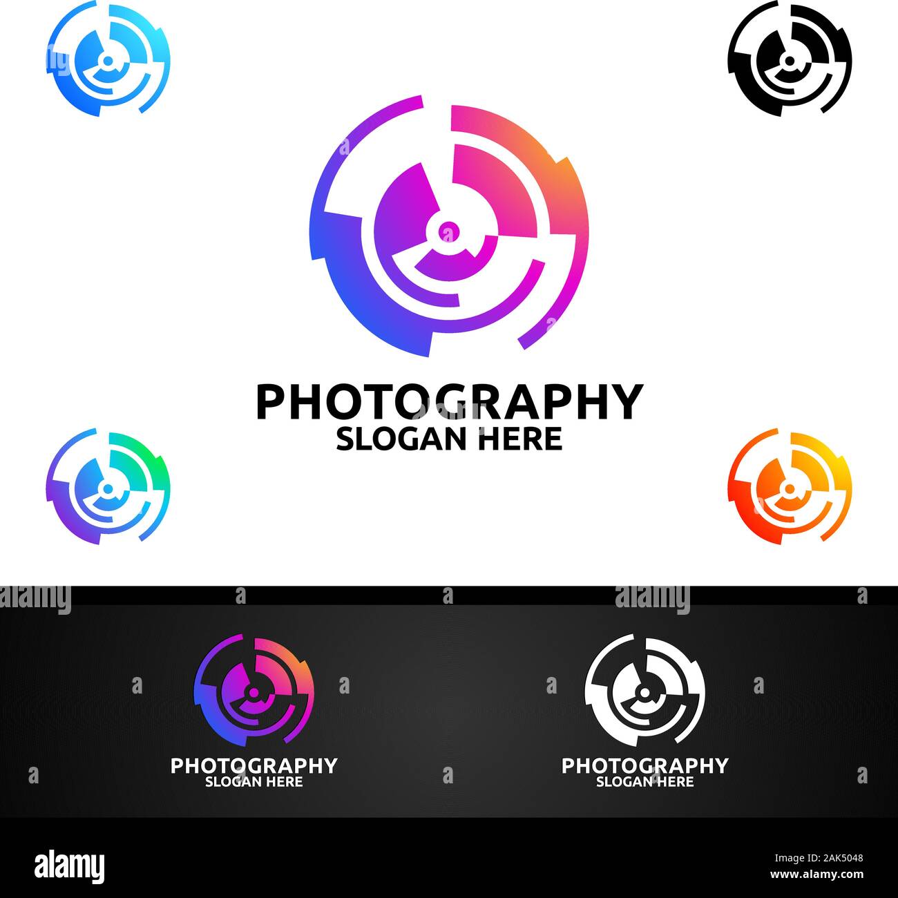 Abstract della Fotografia icona Logo vettoriale del modello di progettazione Illustrazione Vettoriale