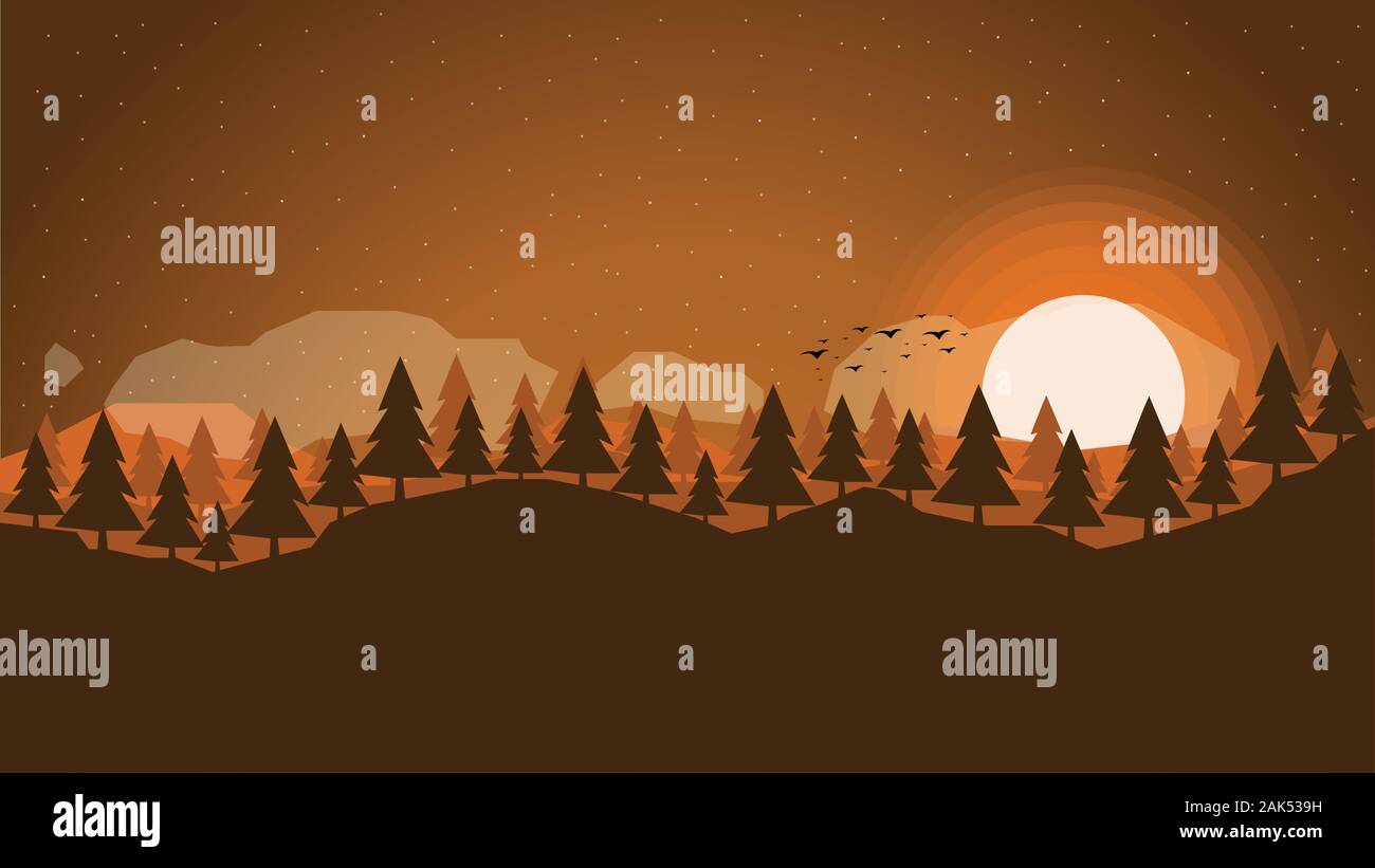 Un vettore sfondo al tramonto Illustrazione Vettoriale