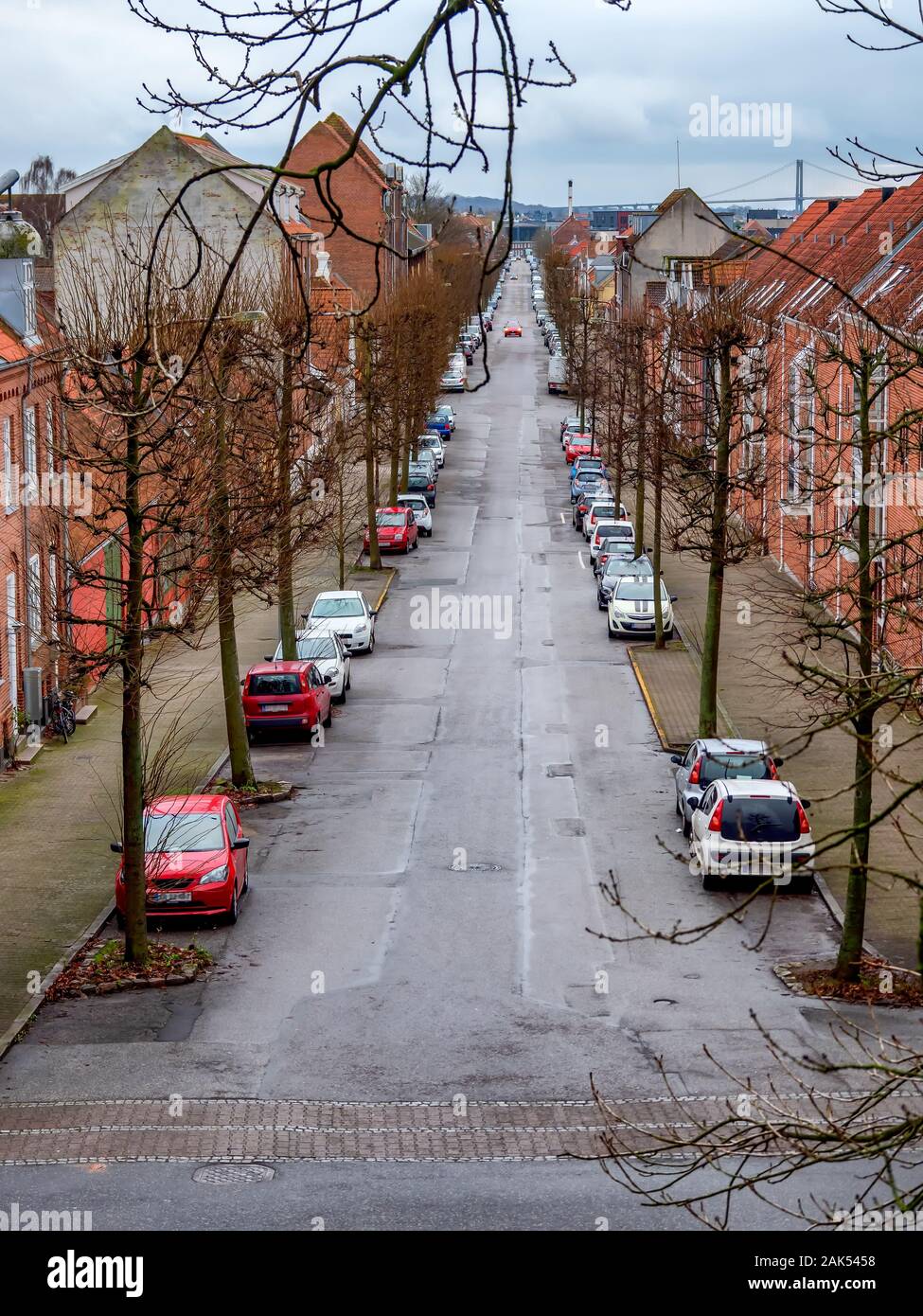 Fredericia strade in inverno, Danimarca Foto Stock