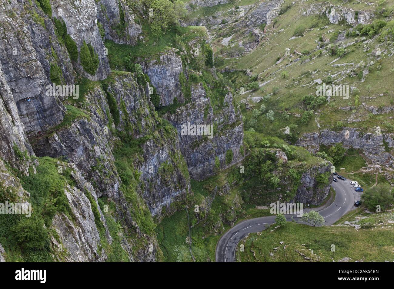 Cheddar: Felsschlucht Cheddar Gorge in den Mendip Hills, Suedengland | Utilizzo di tutto il mondo Foto Stock